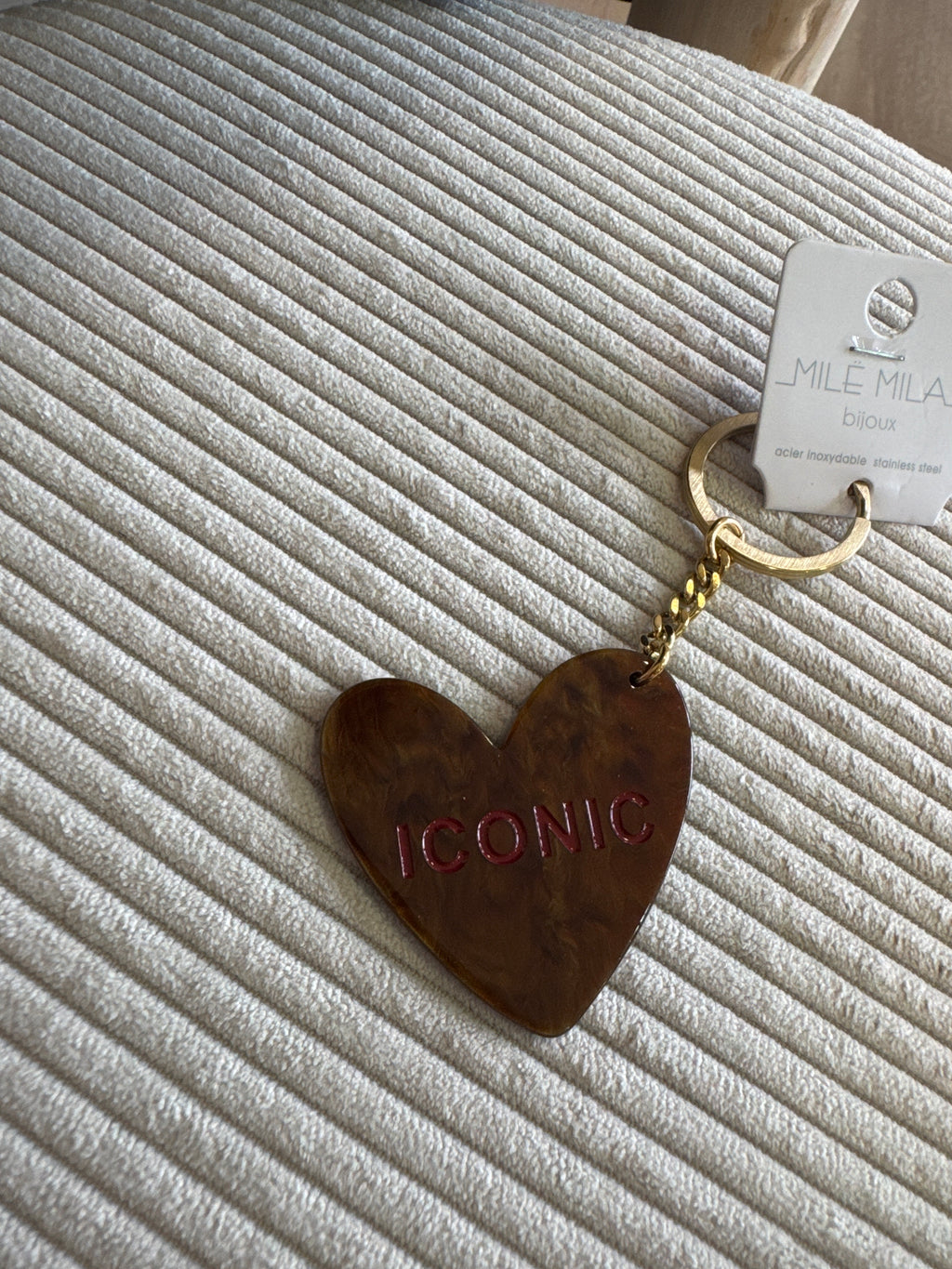 Porte clés marron iconic