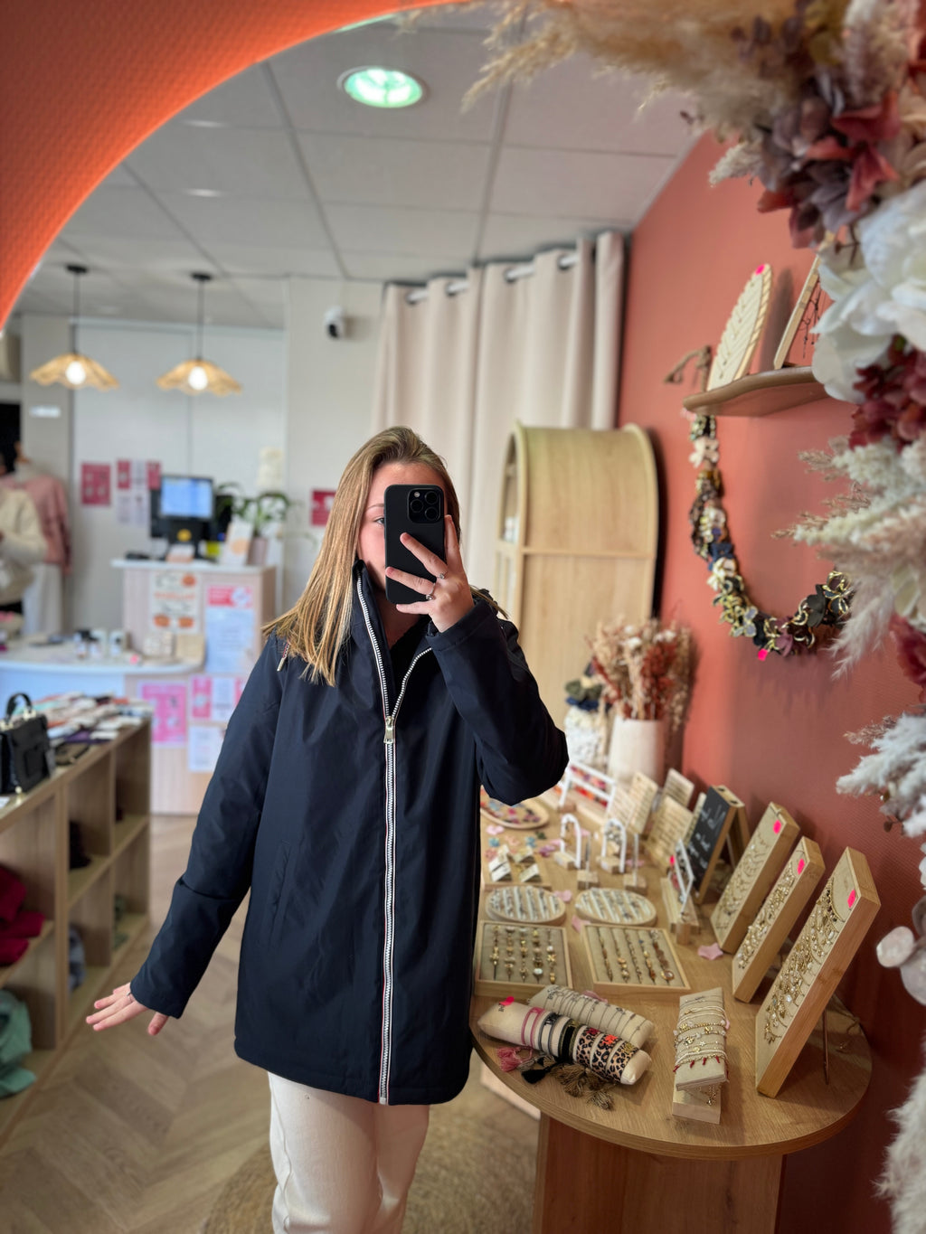 Imperméable bleu marine doublé