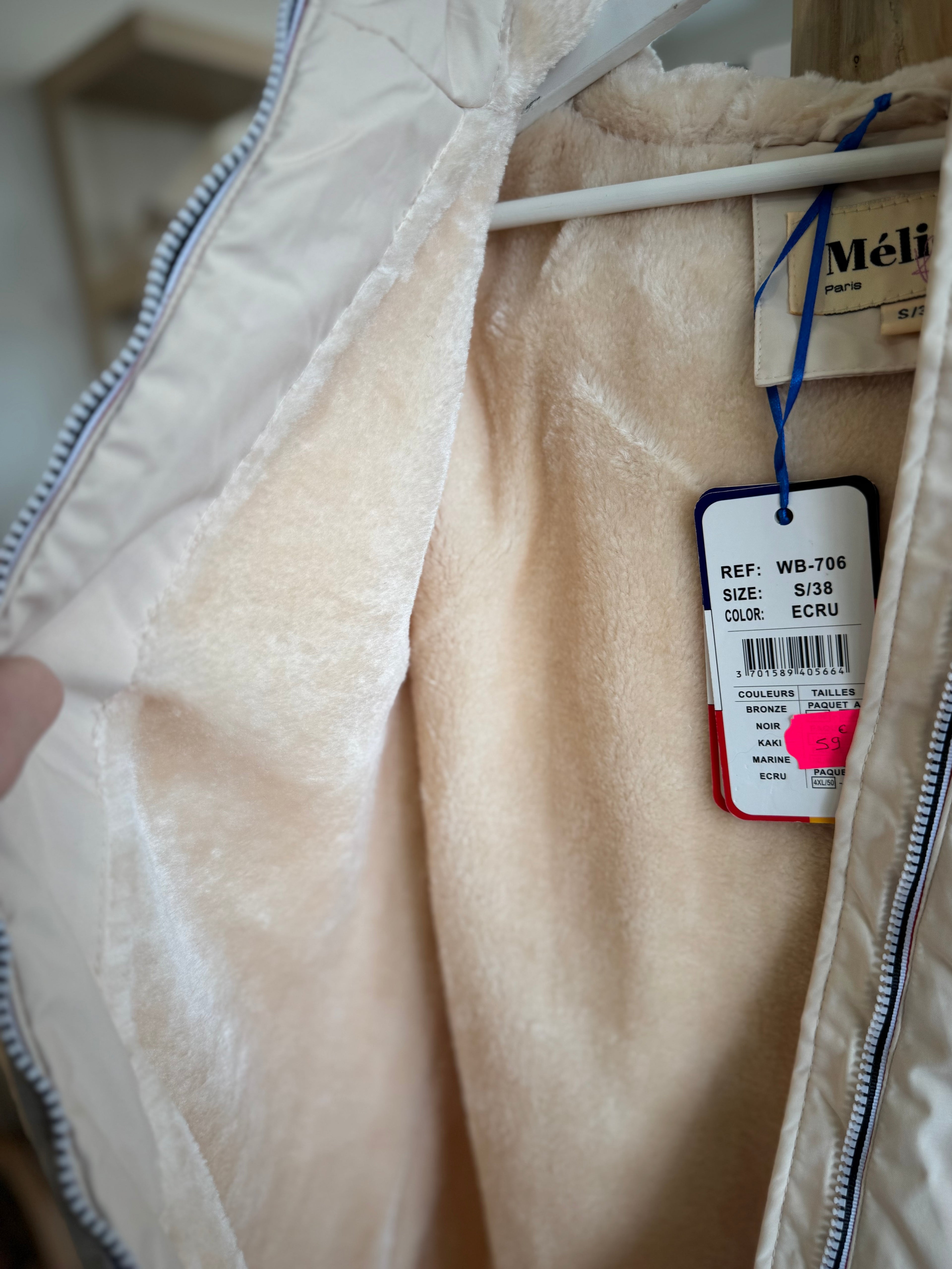 Imperméable beige doublé moumoute