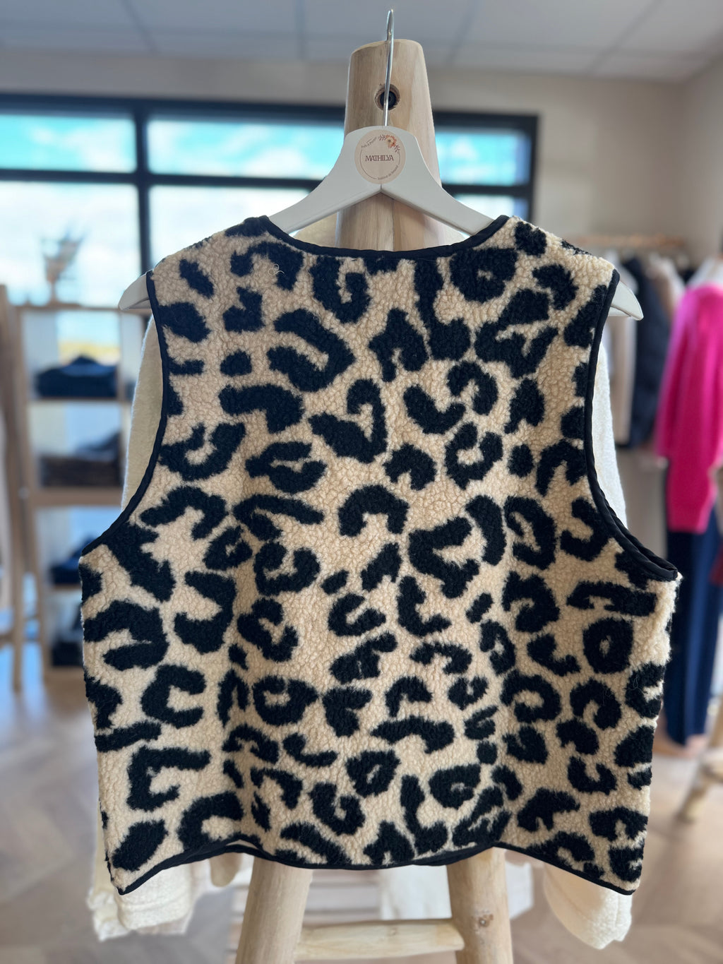 Veste sans manches léopard
