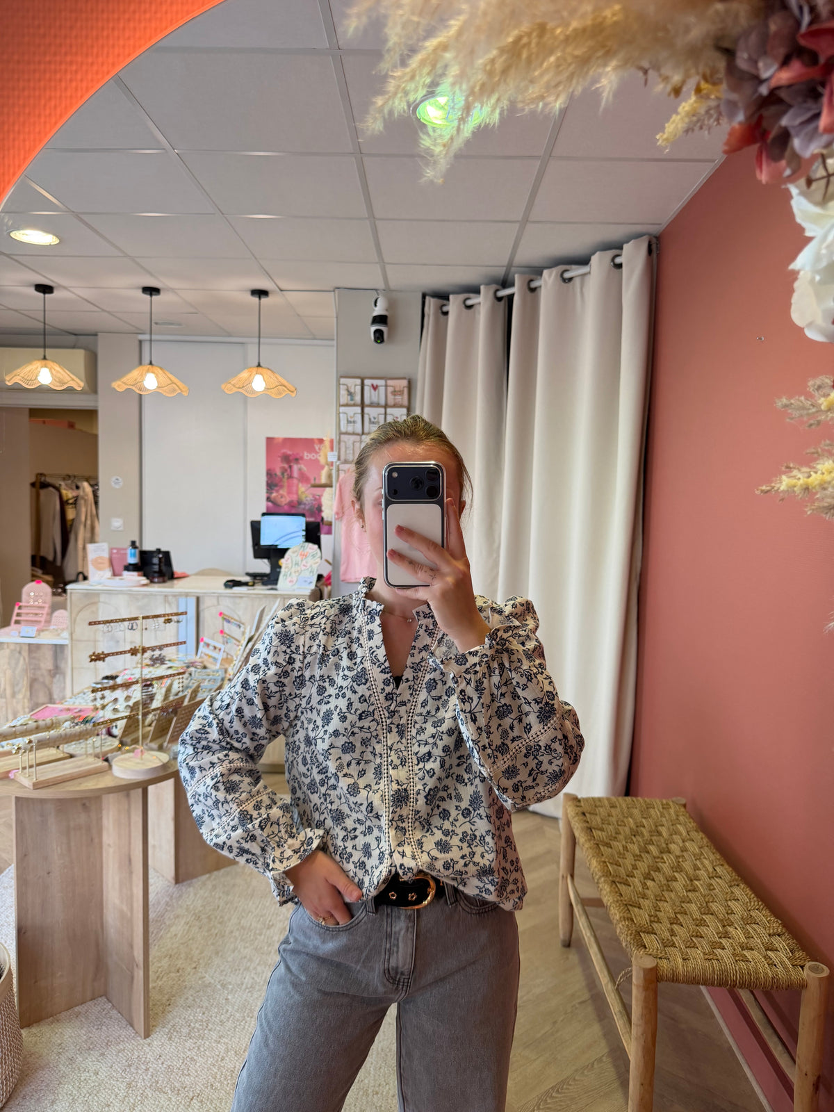 Chemise à imprimé fleuri