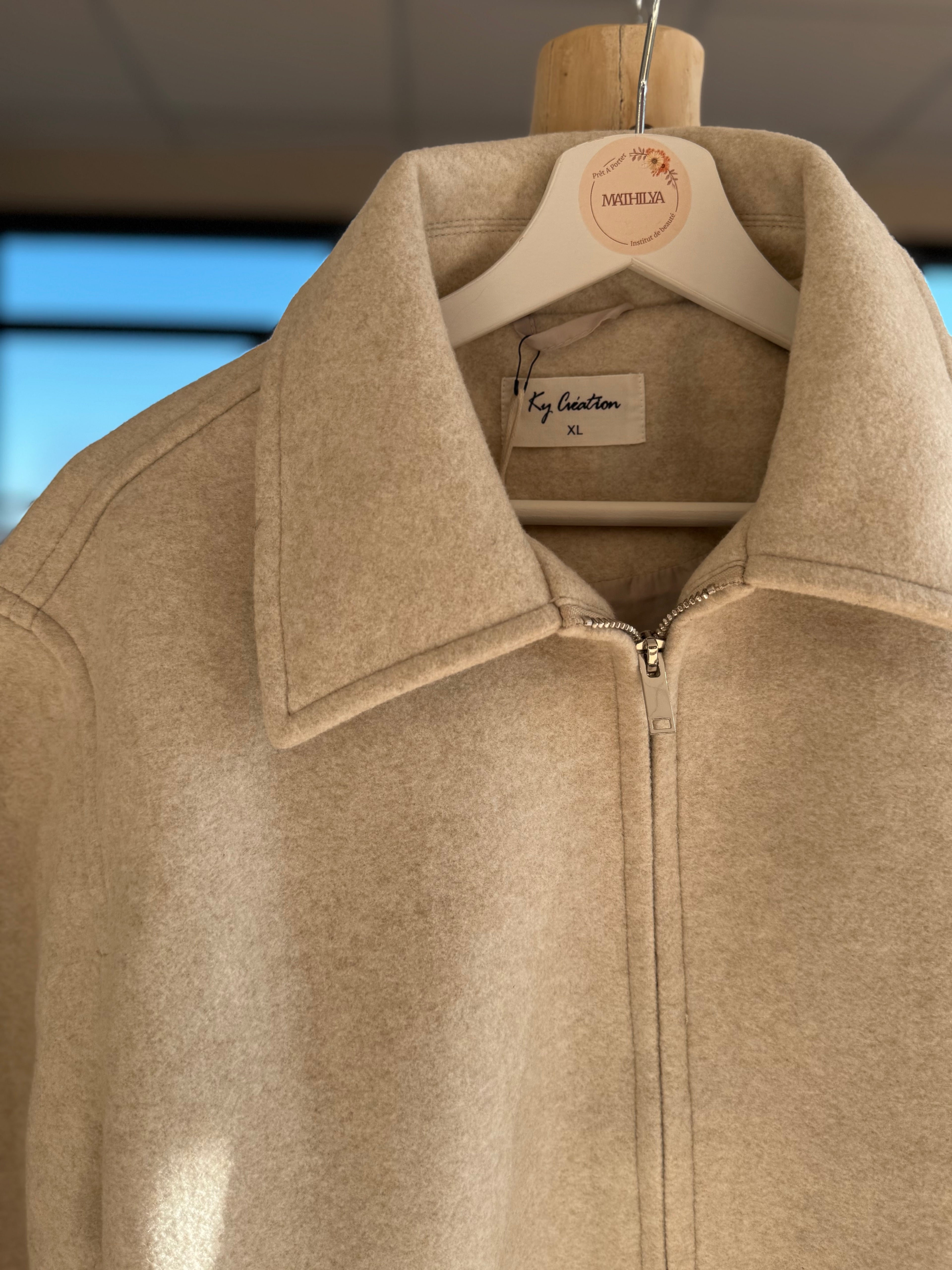 Bomber en lainage gris