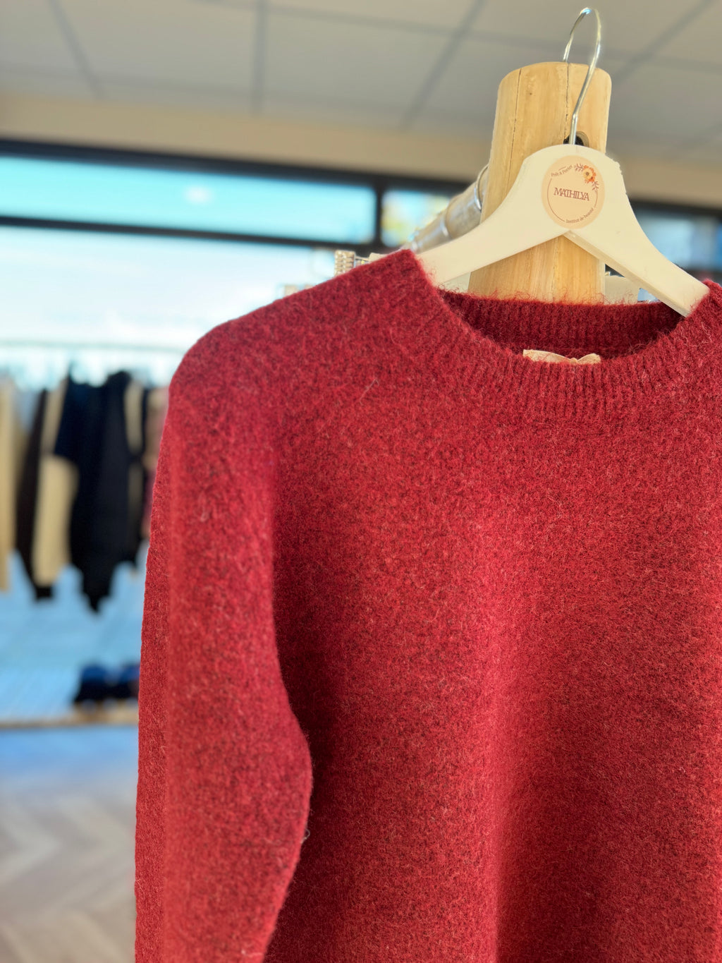 Pull en maille bordeaux