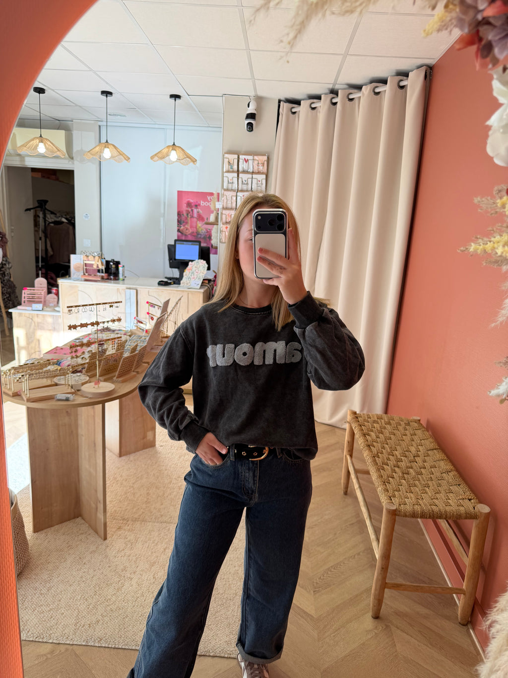 Pull gris amour
