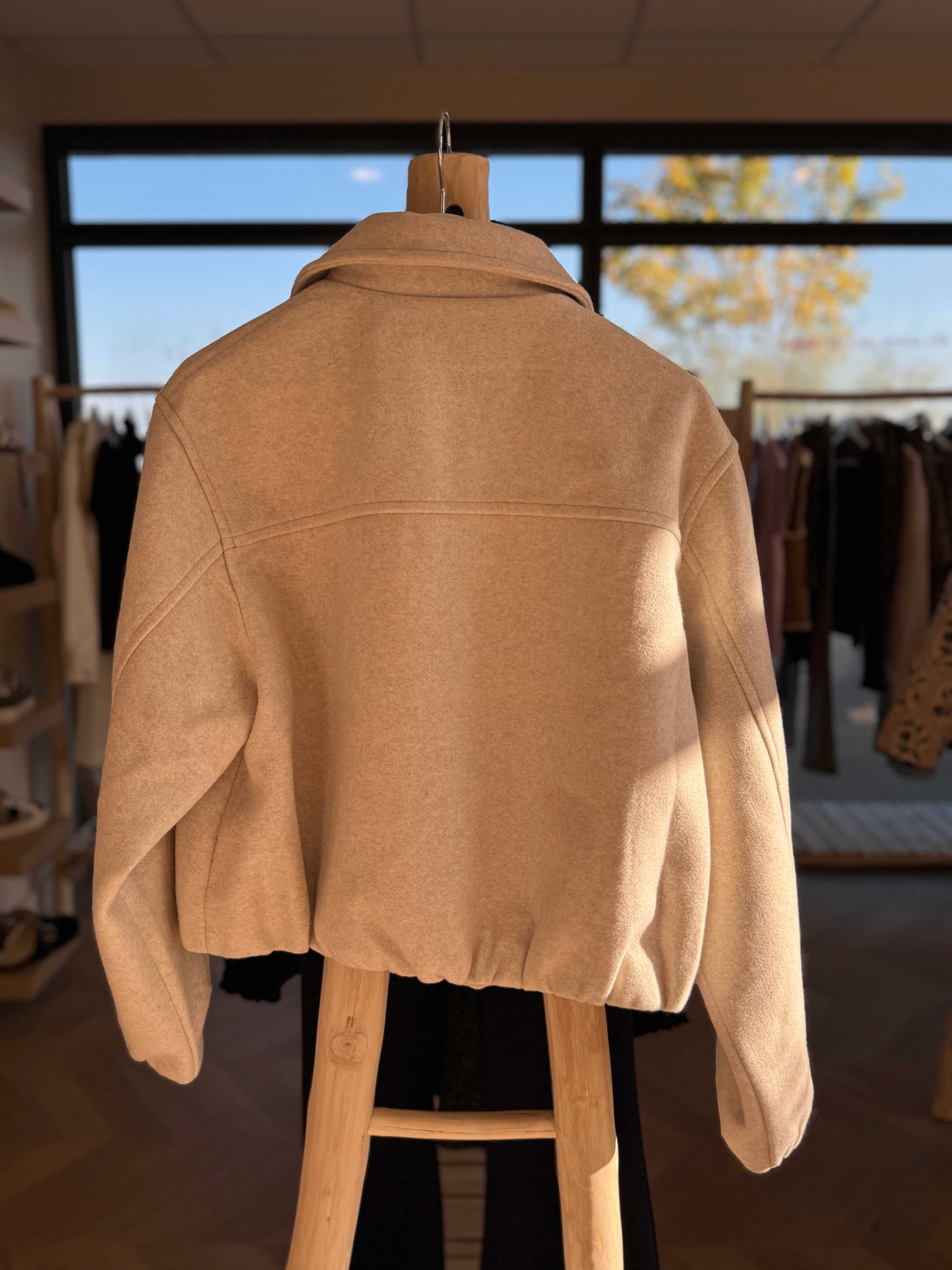 Bomber en lainage gris