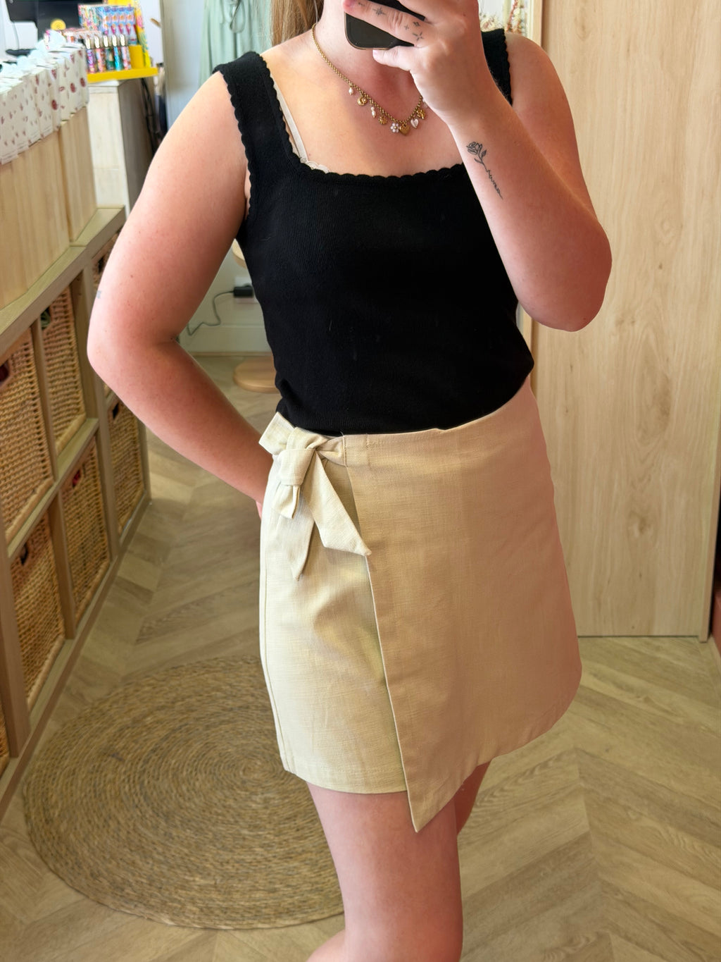 Jupe short beige