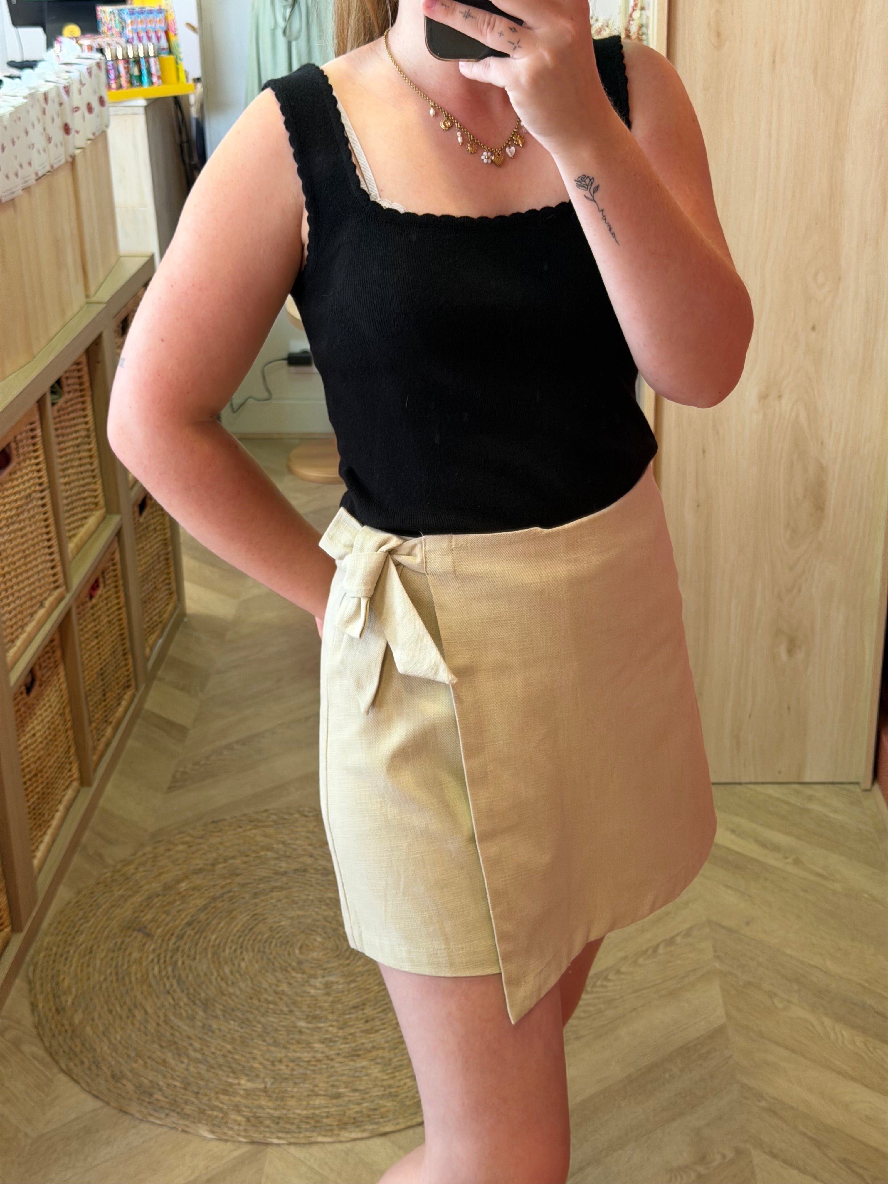 Jupe short beige