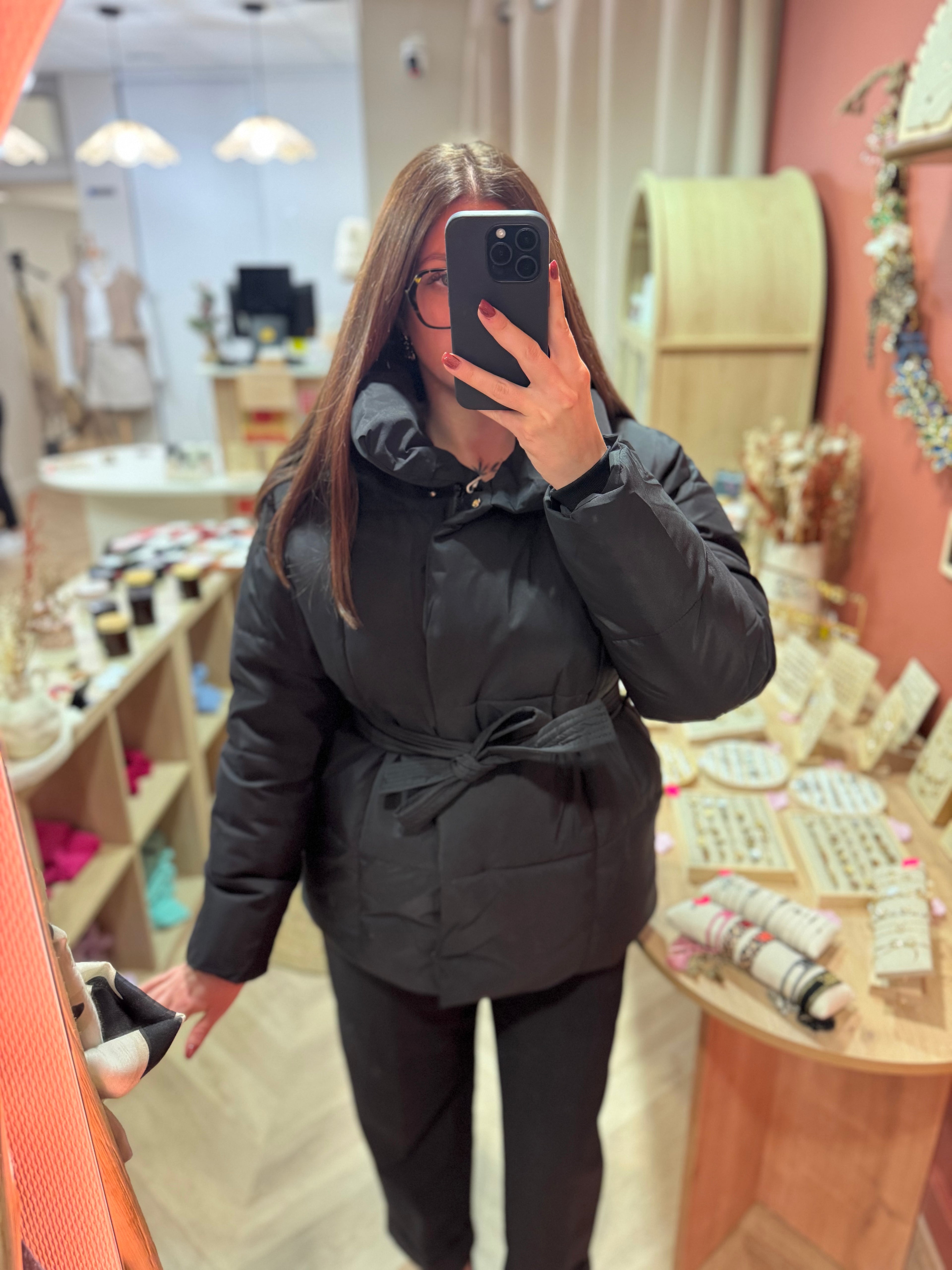 Doudoune avec ceinture