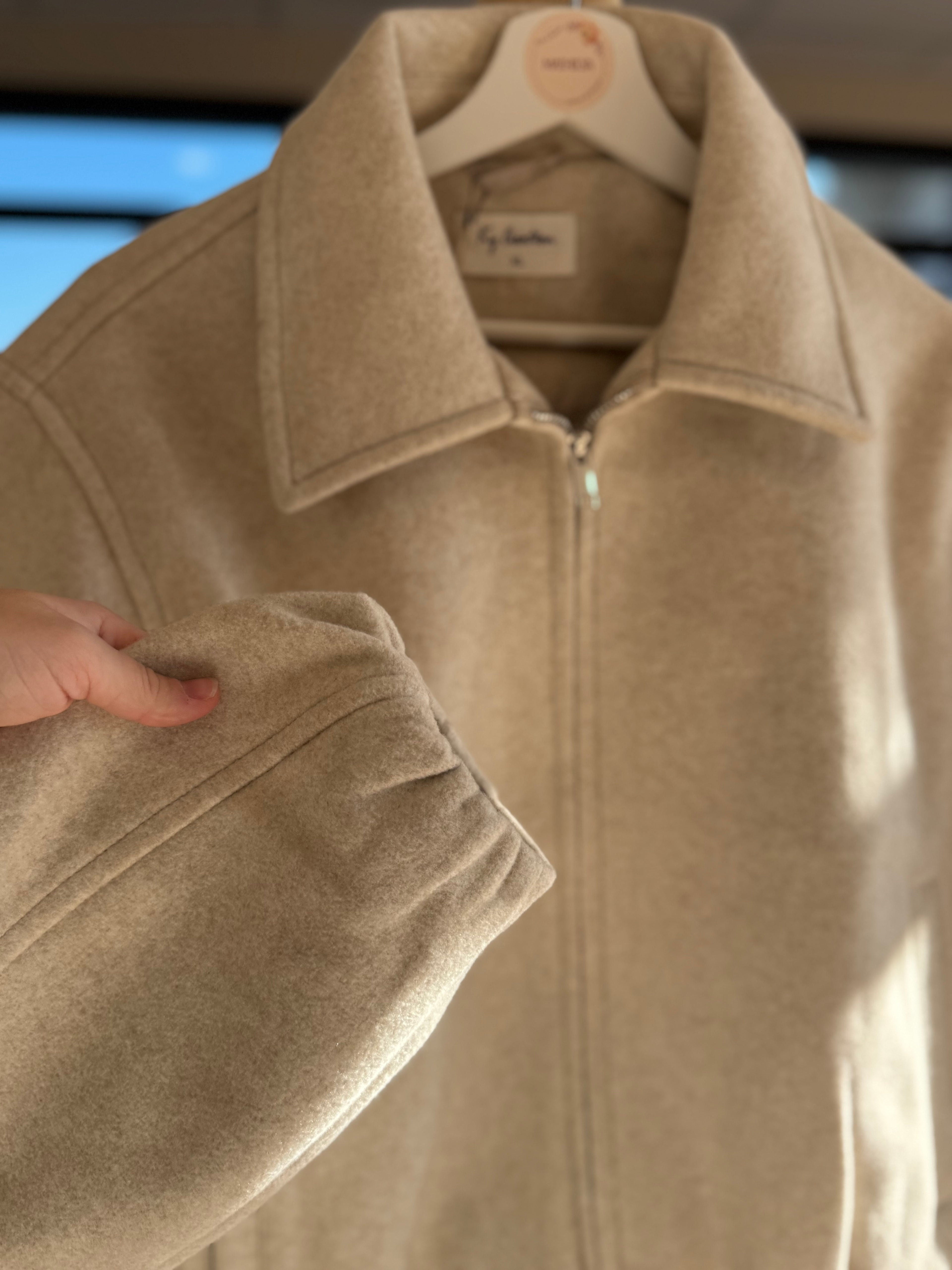 Bomber en lainage gris