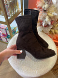 Bottines chocolat à talons