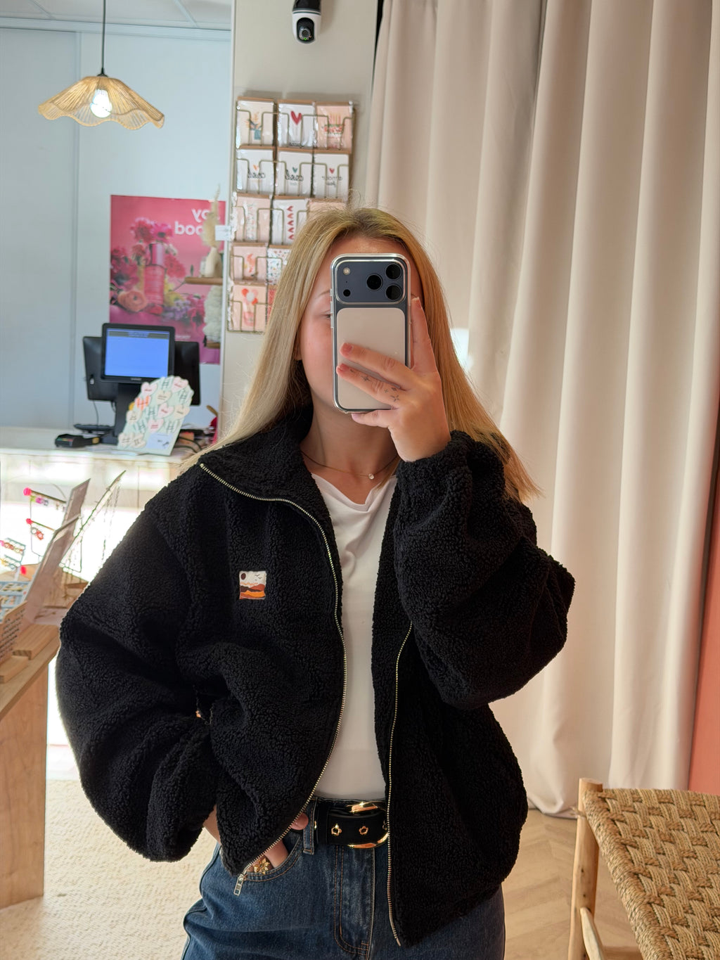 Veste polaire noire zip