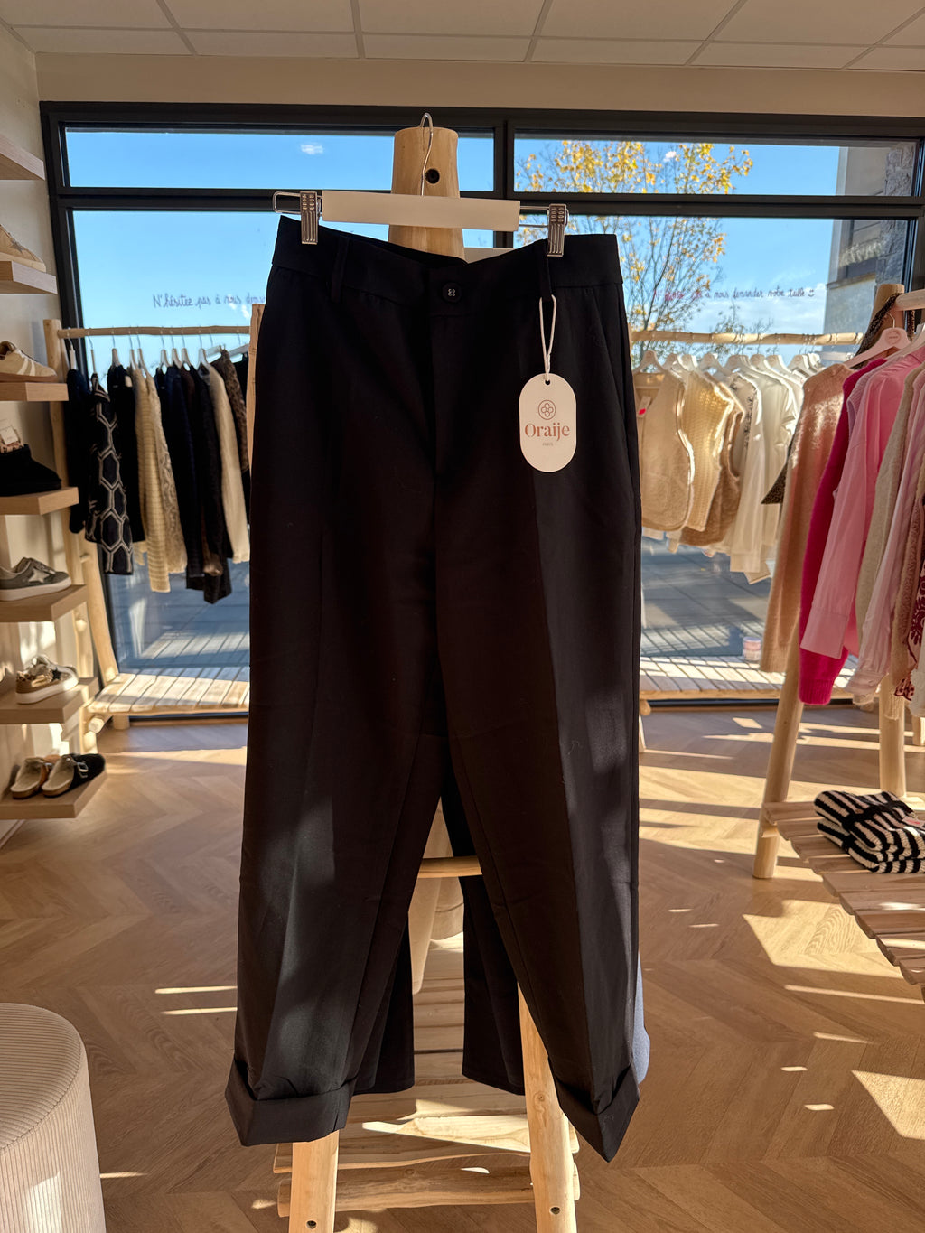 Pantalon tailleur noir oraije