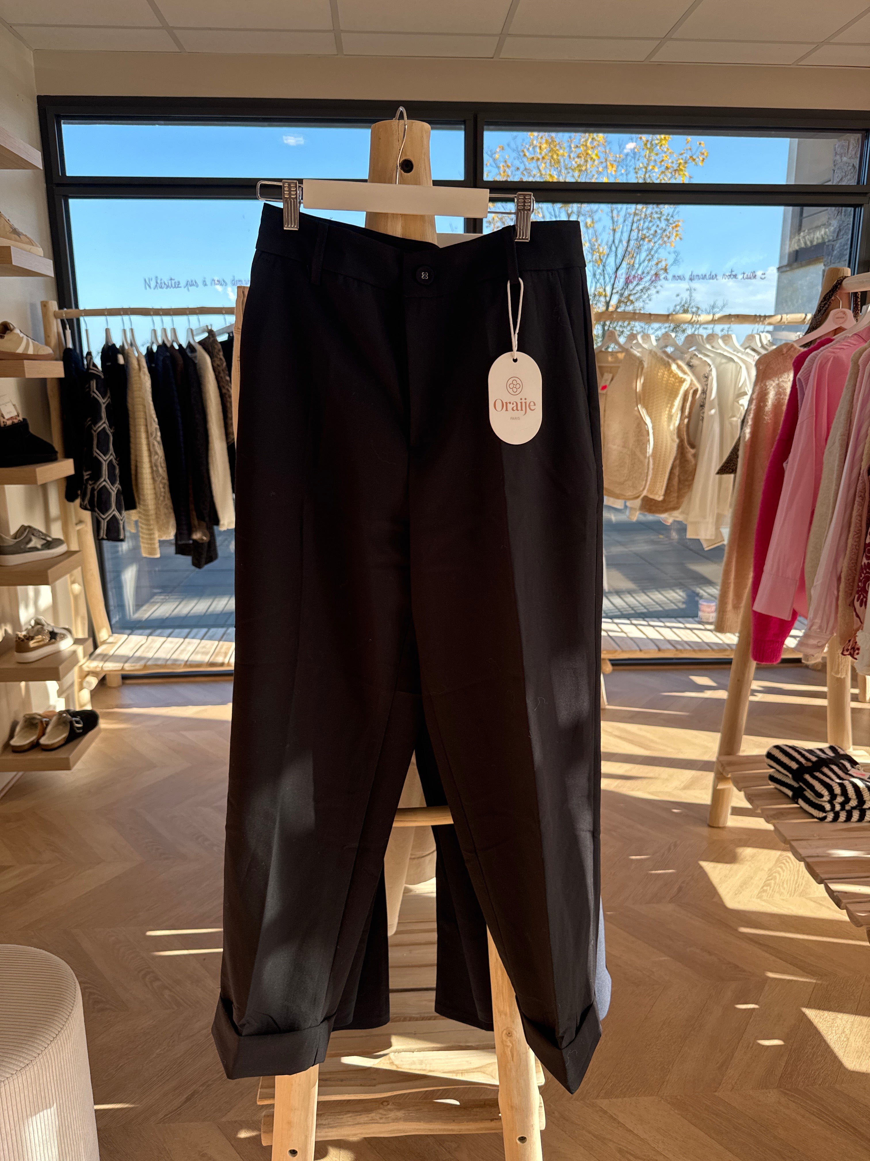 Pantalon tailleur noir oraije
