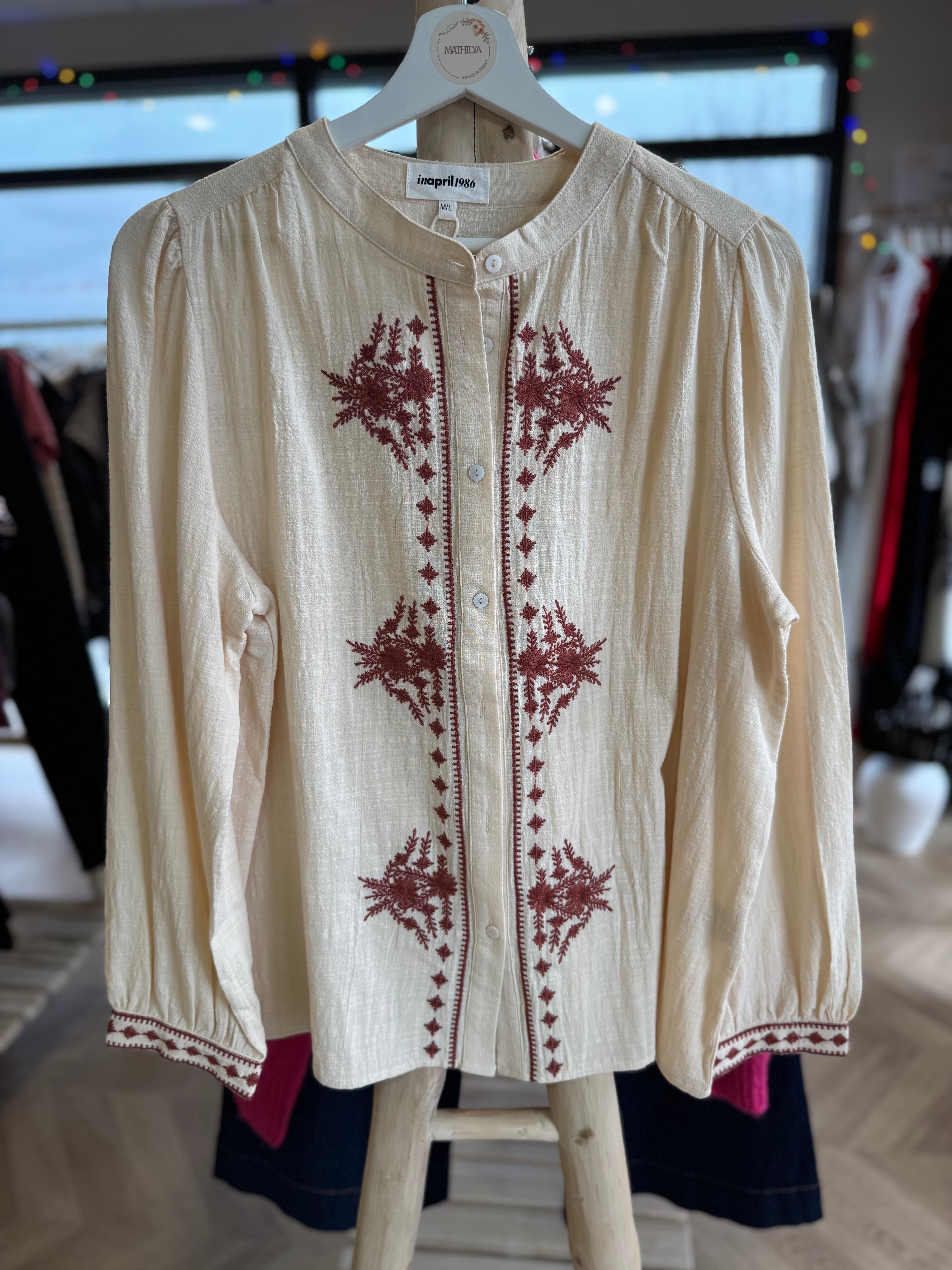 Chemise avec motifs terracotta