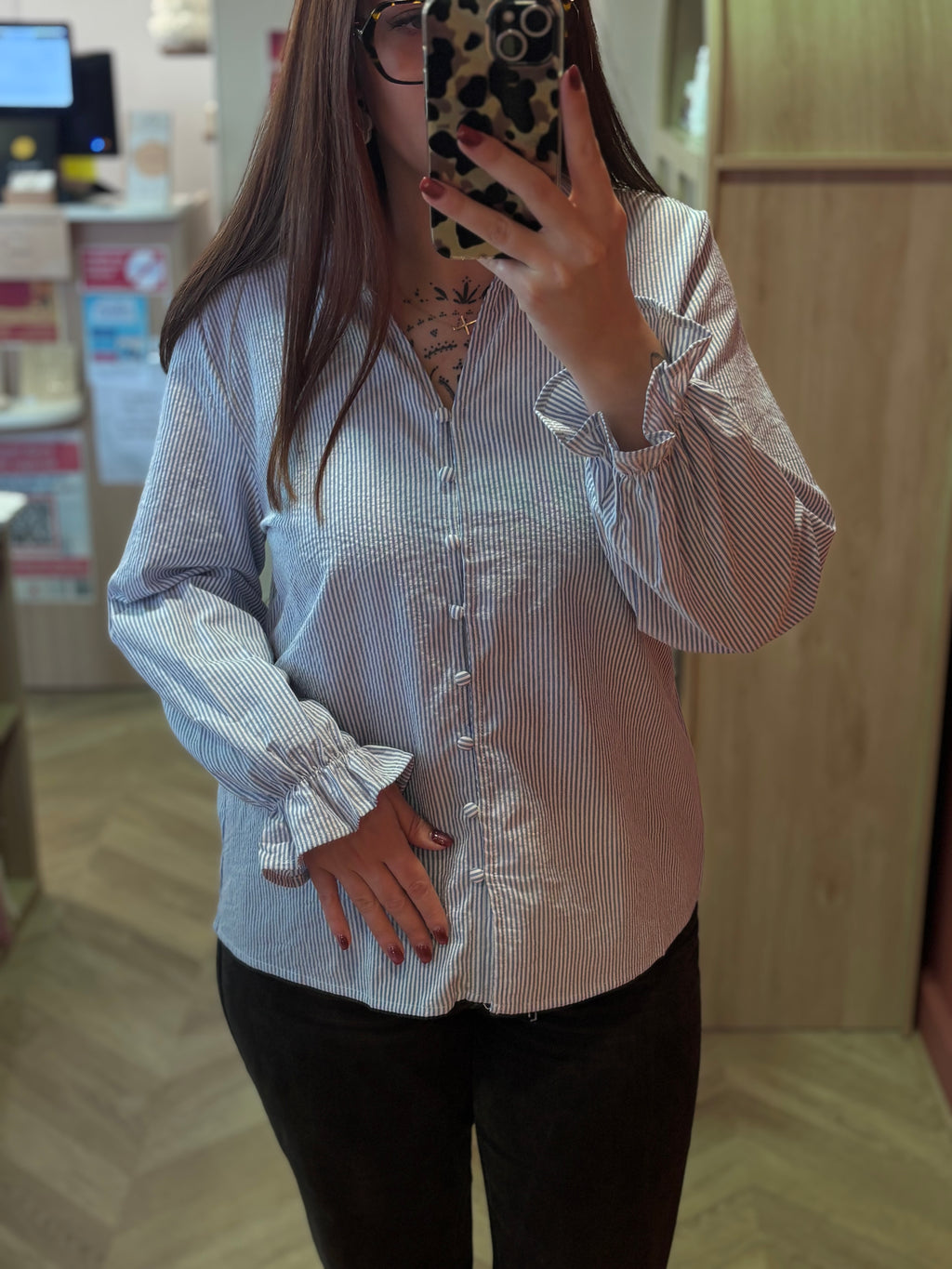 Chemise rayée bleu