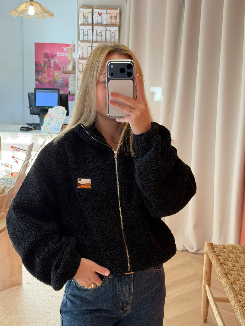 Veste polaire noire zip