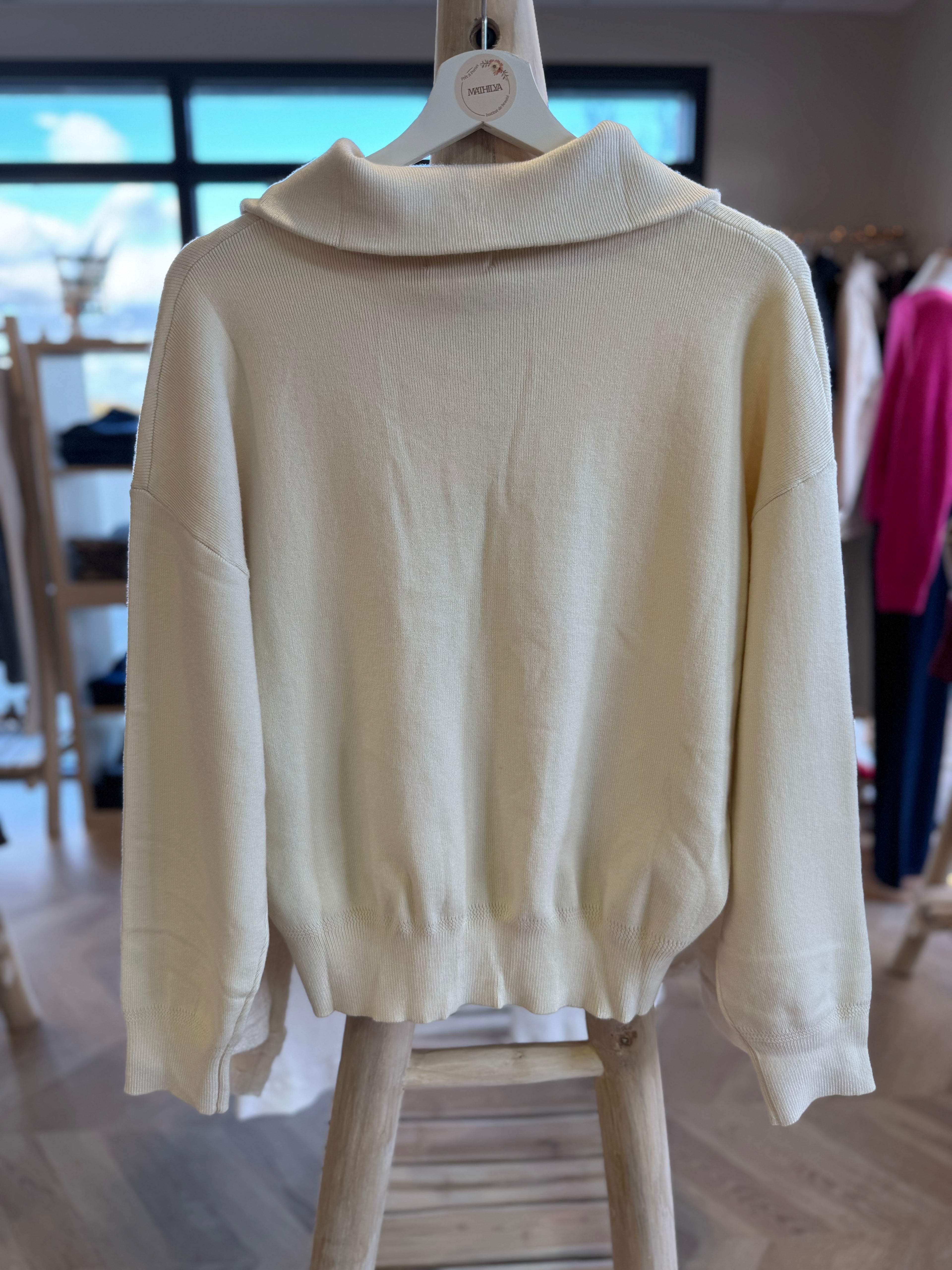 Gilet zip cœur doré