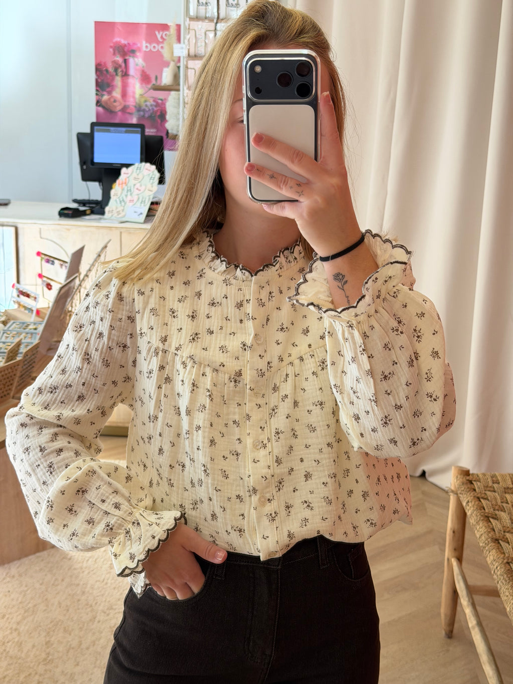 Chemise avec détails marron