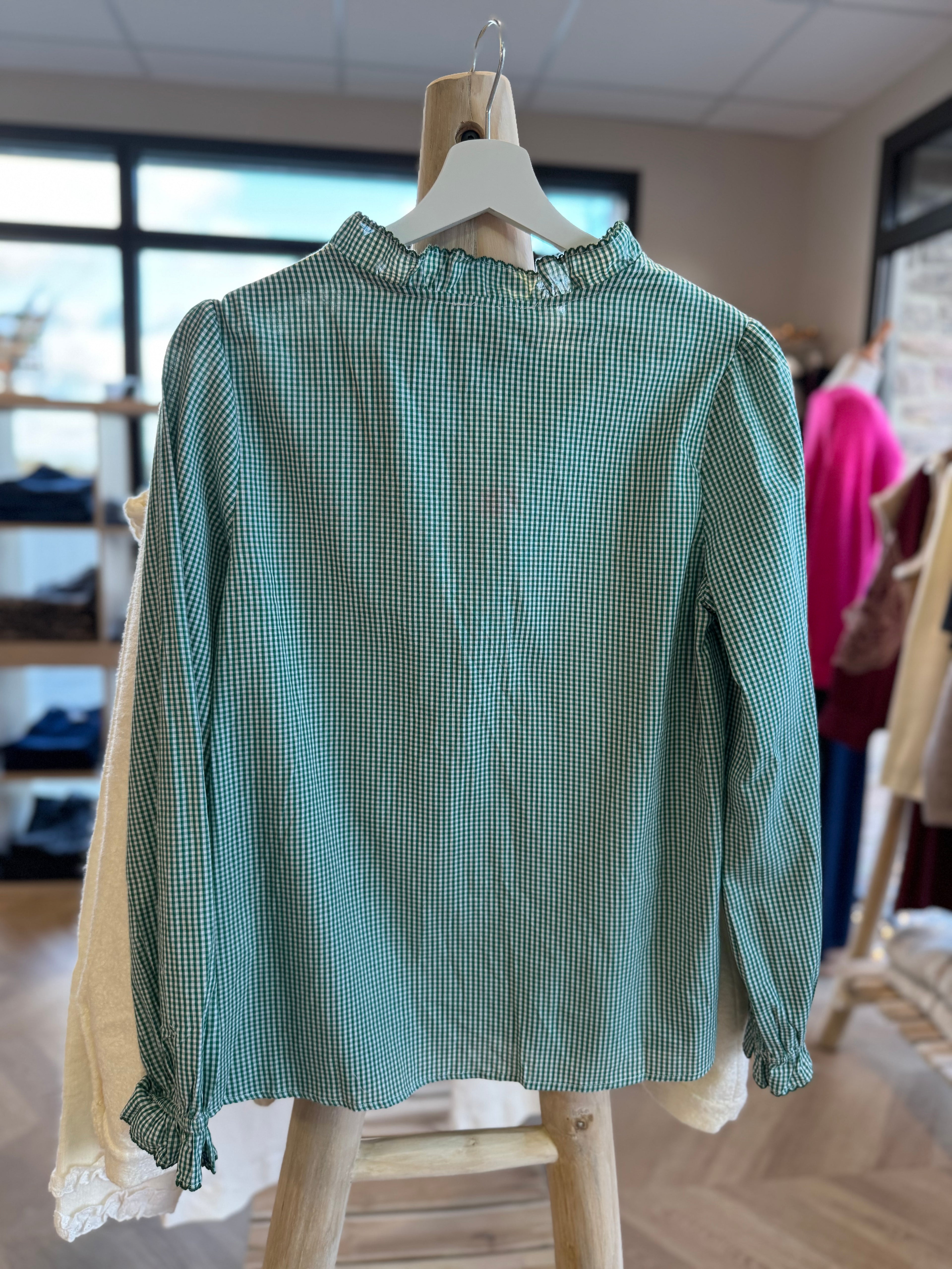 Chemise à carreaux verts