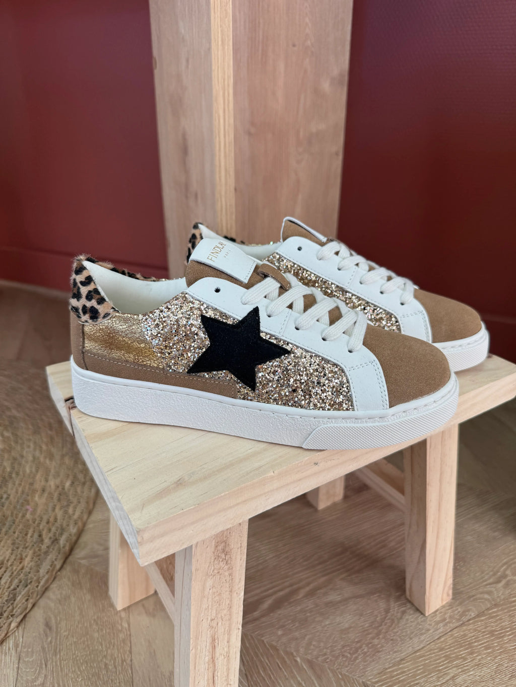 Baskets pailletées et léopard