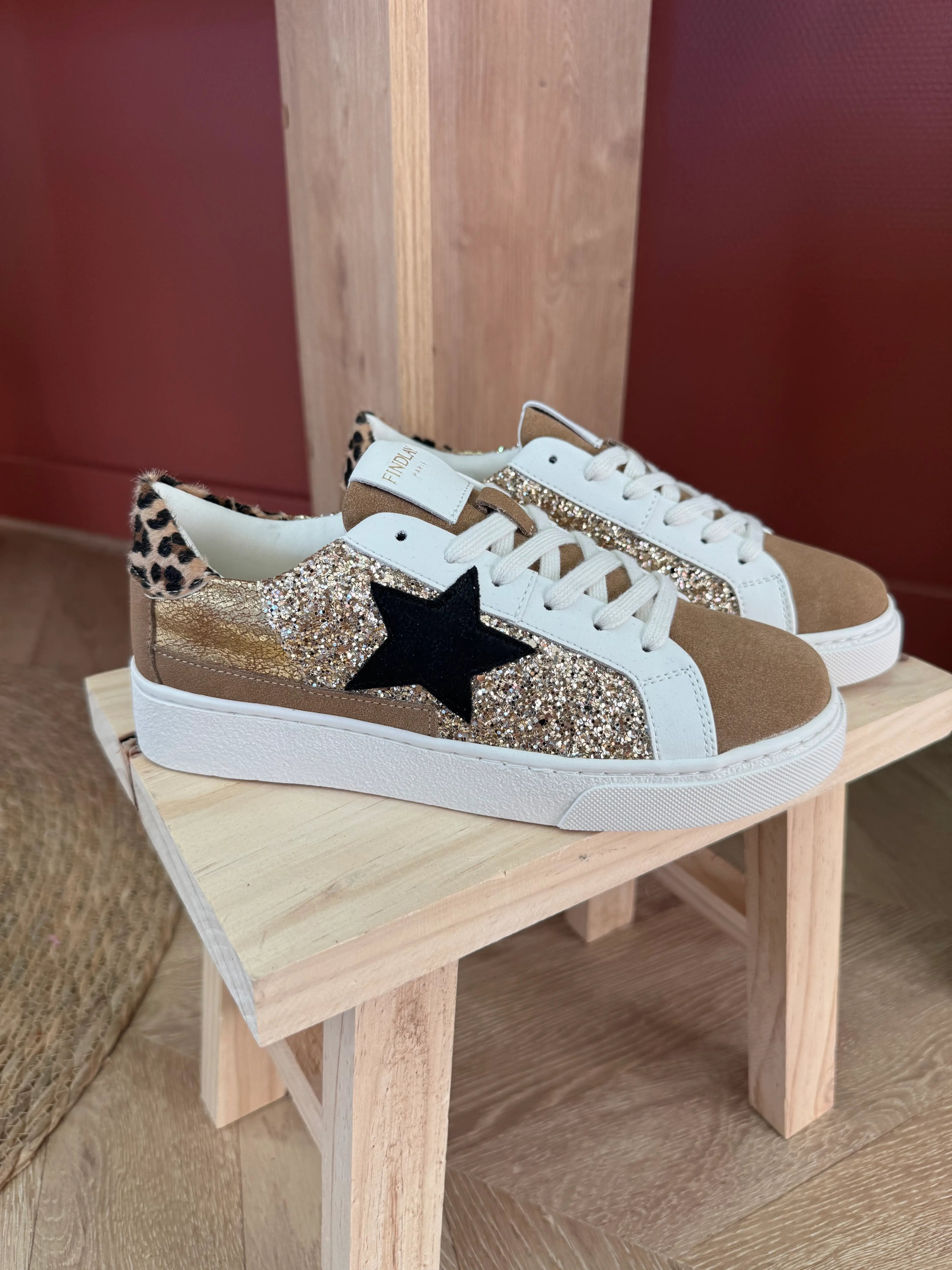 Baskets pailletées et léopard