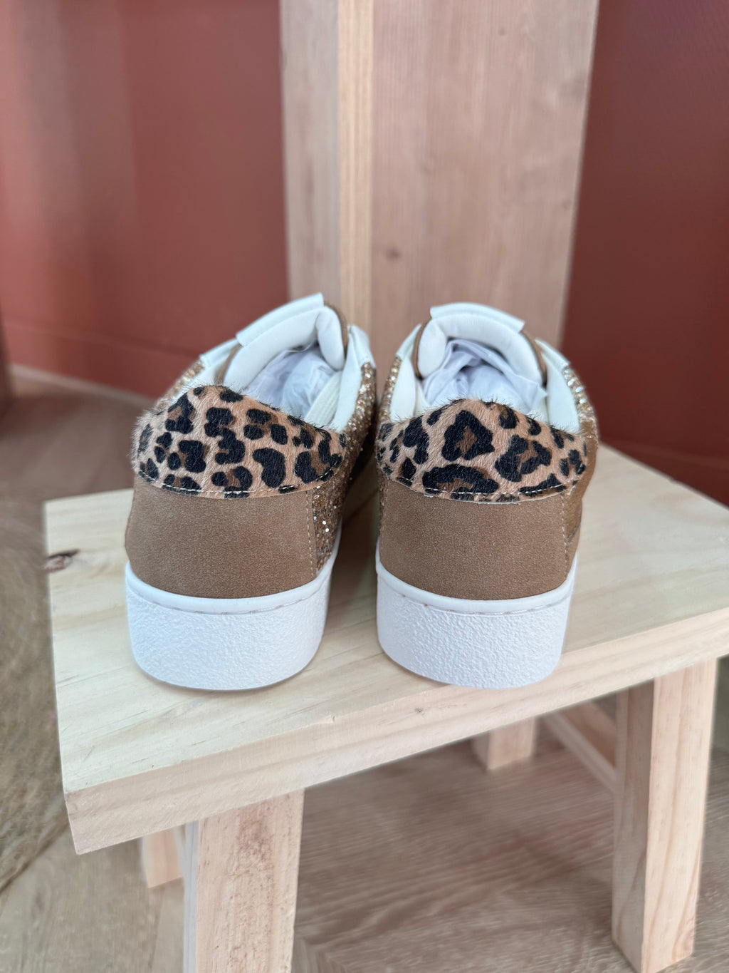 Baskets pailletées et léopard