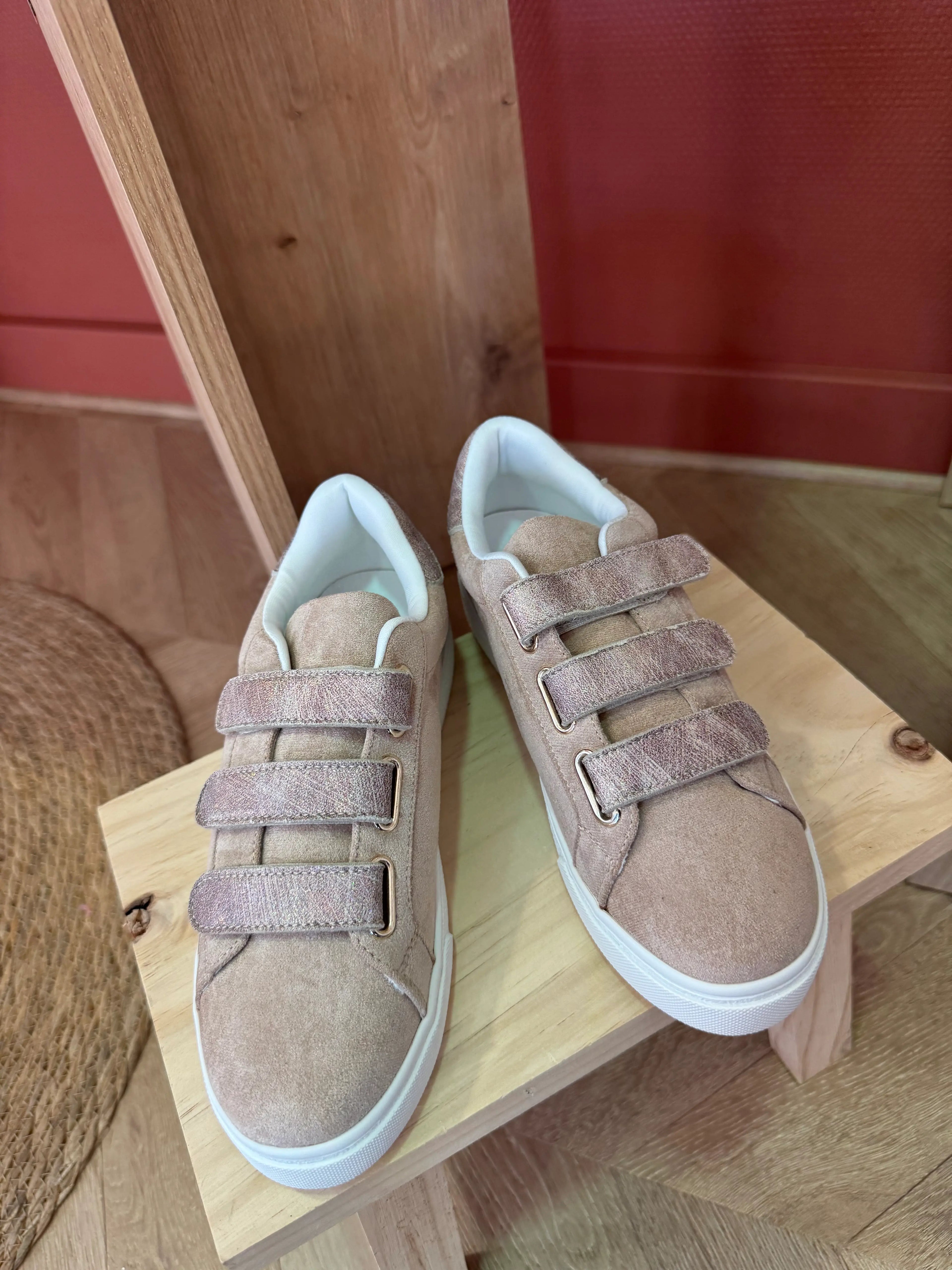 Baskets beige rosé