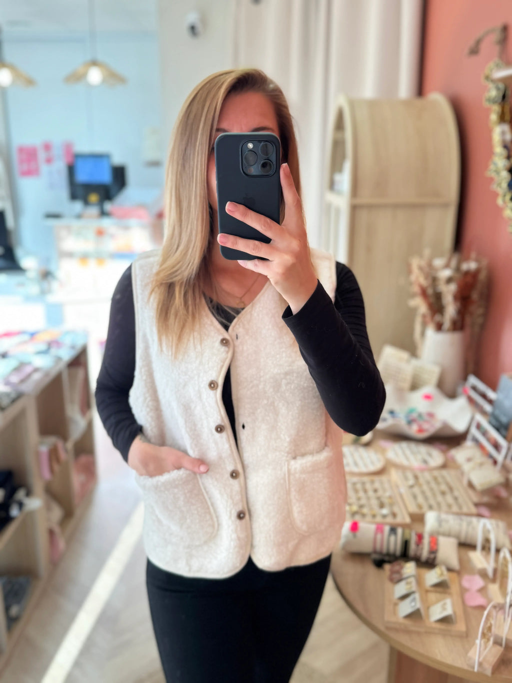 Veste sans manches blanc