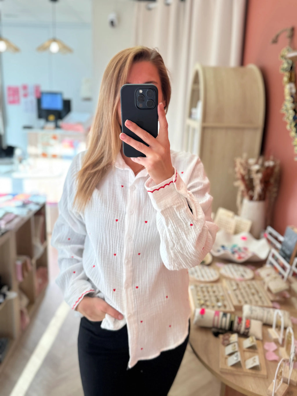 Chemise Coeurs Rouges