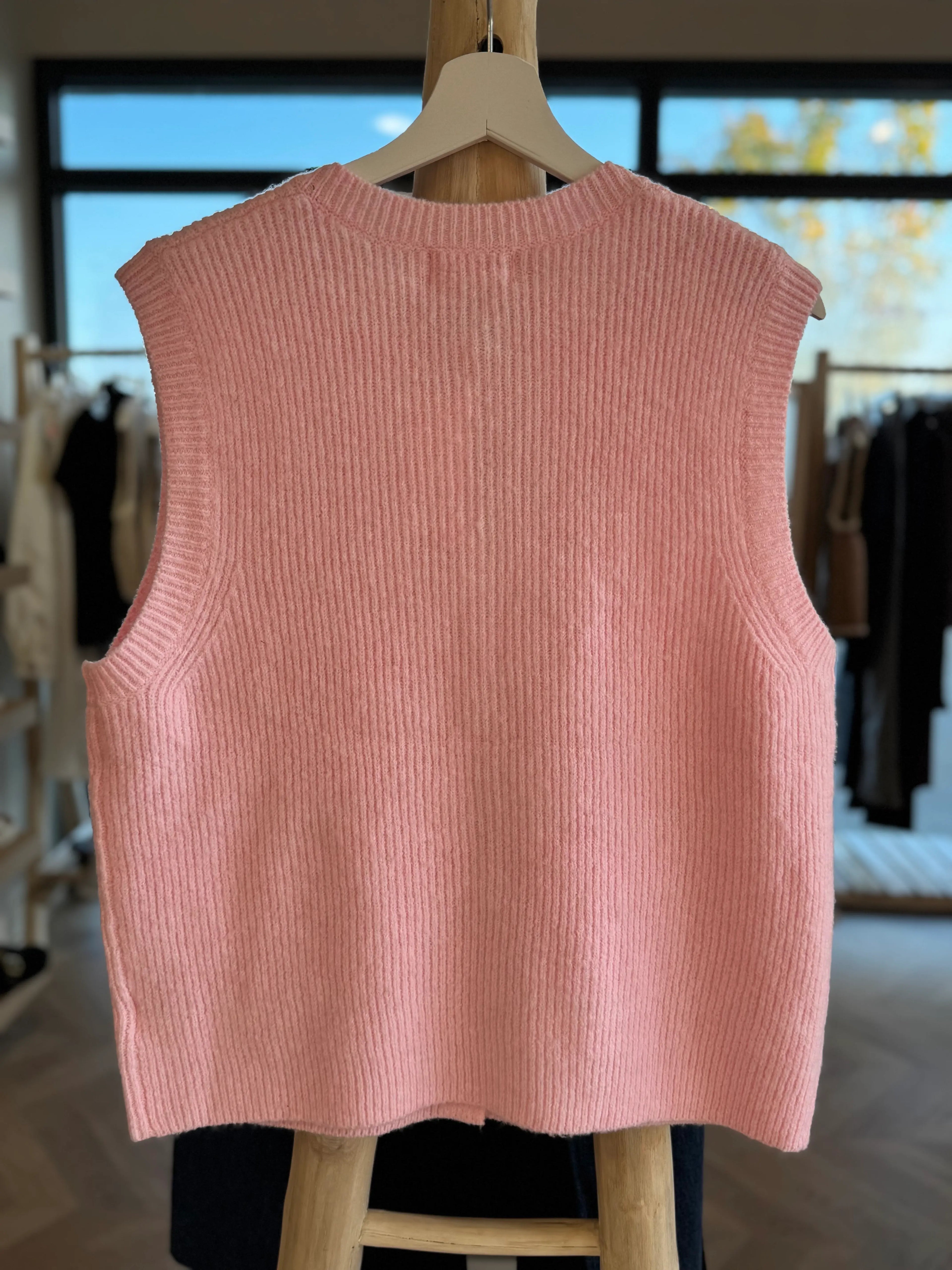 Haut sans manches rose poudré