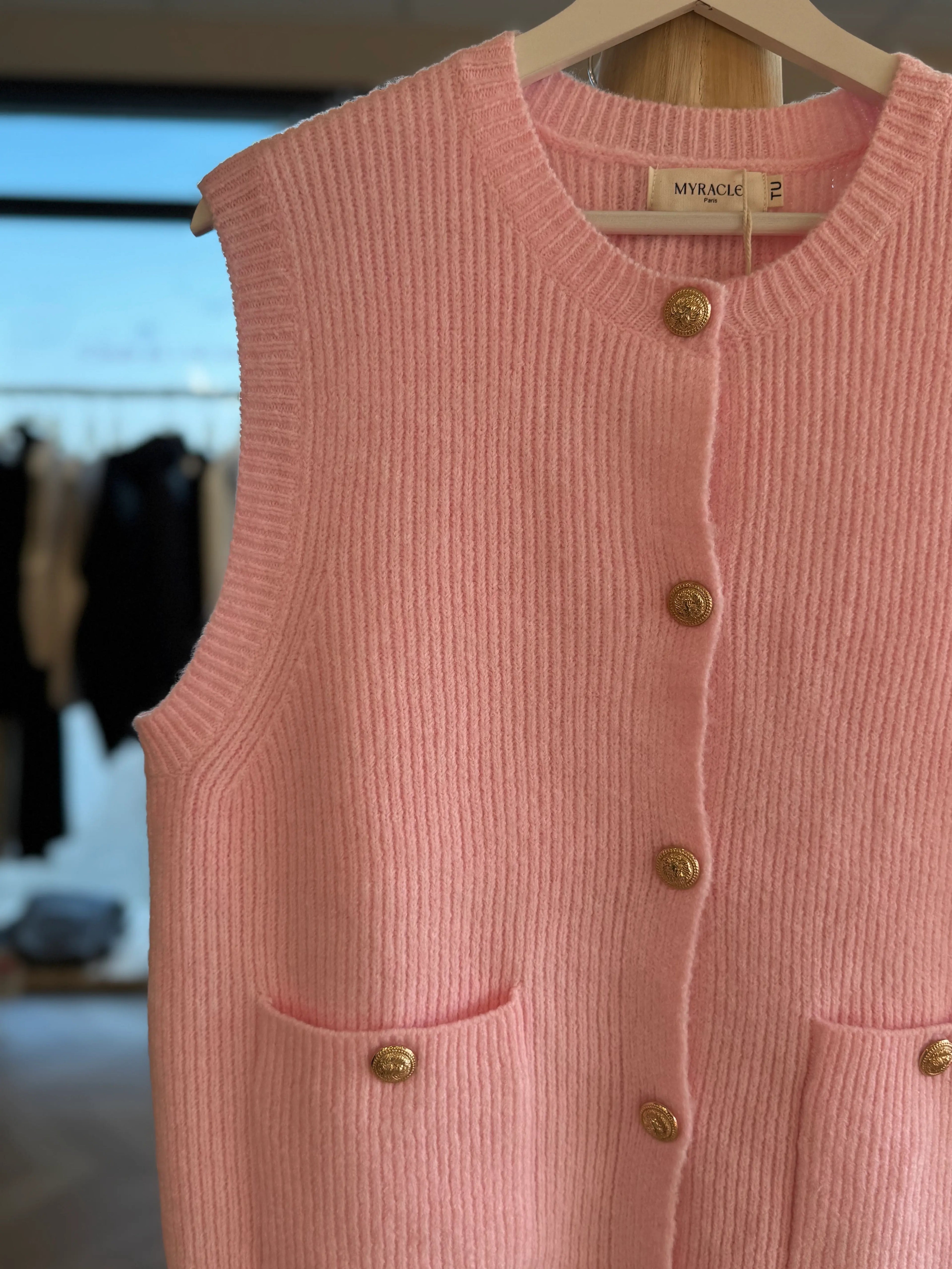 Haut sans manches rose poudré