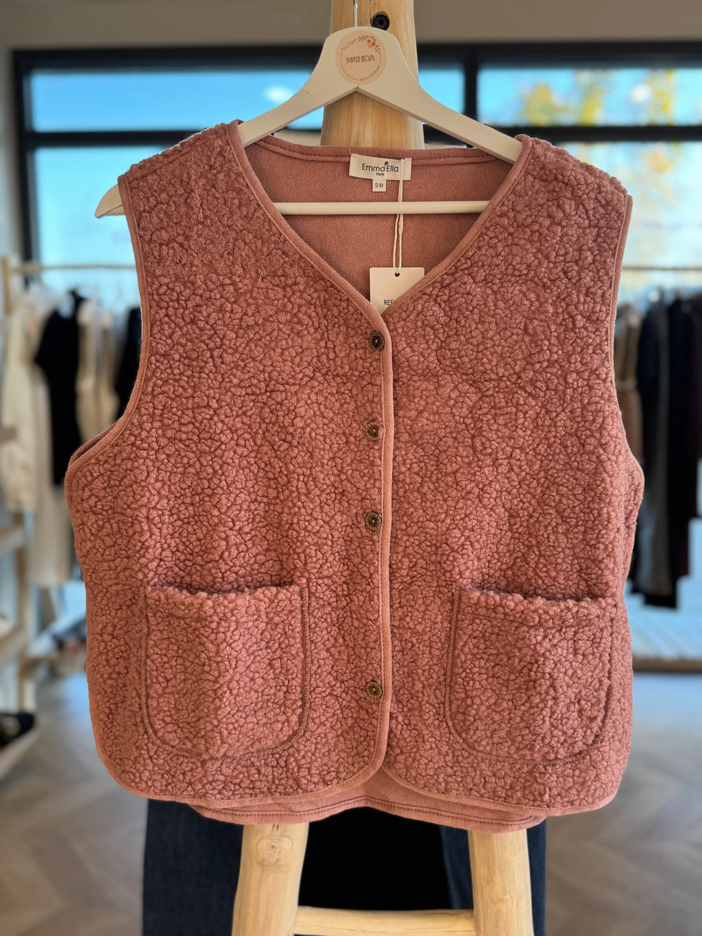 Veste sans manches vieux rose