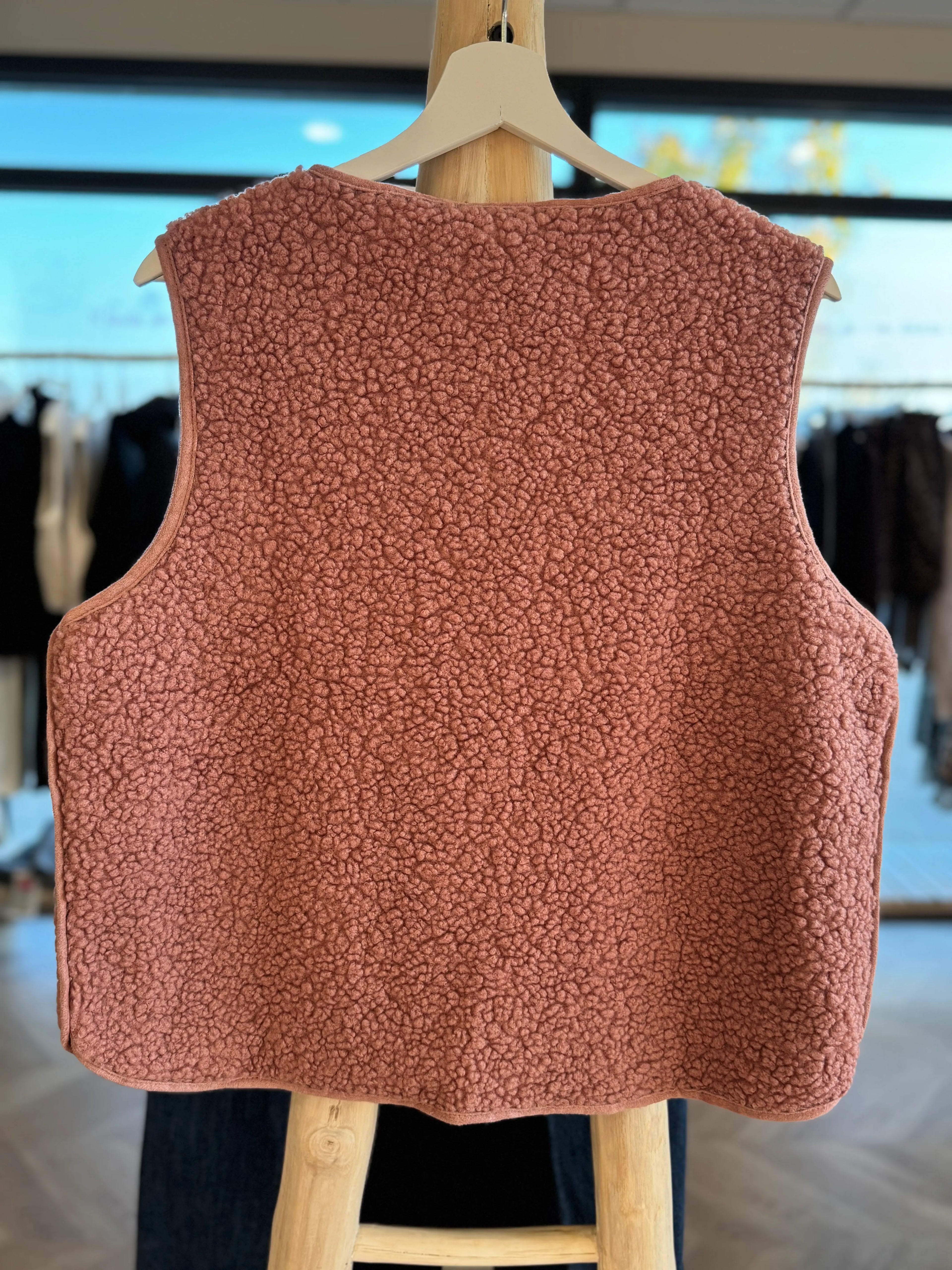 Veste sans manches vieux rose