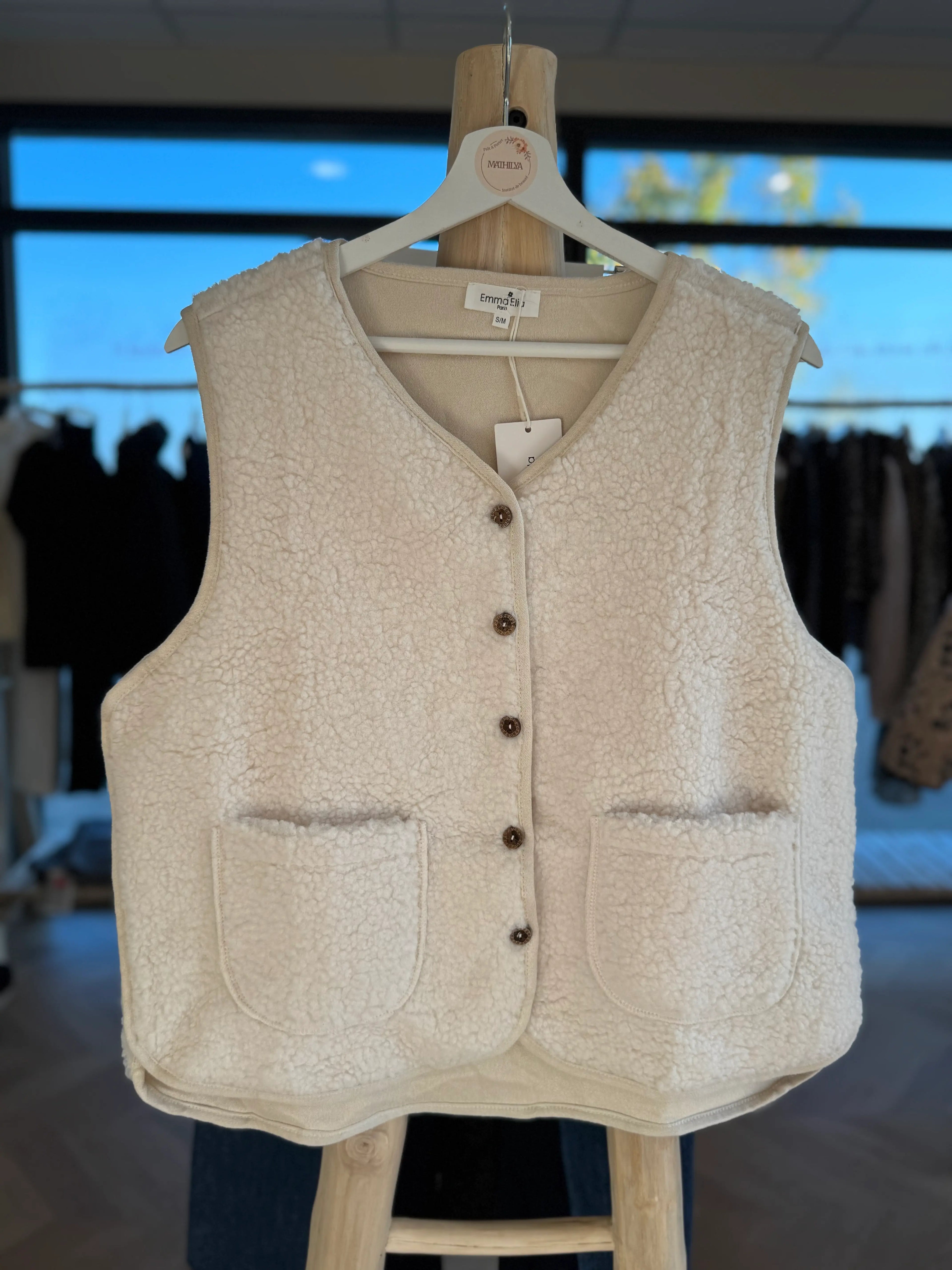 Veste sans manches blanc