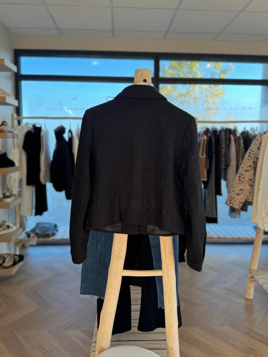 Veste effet bouclette noire