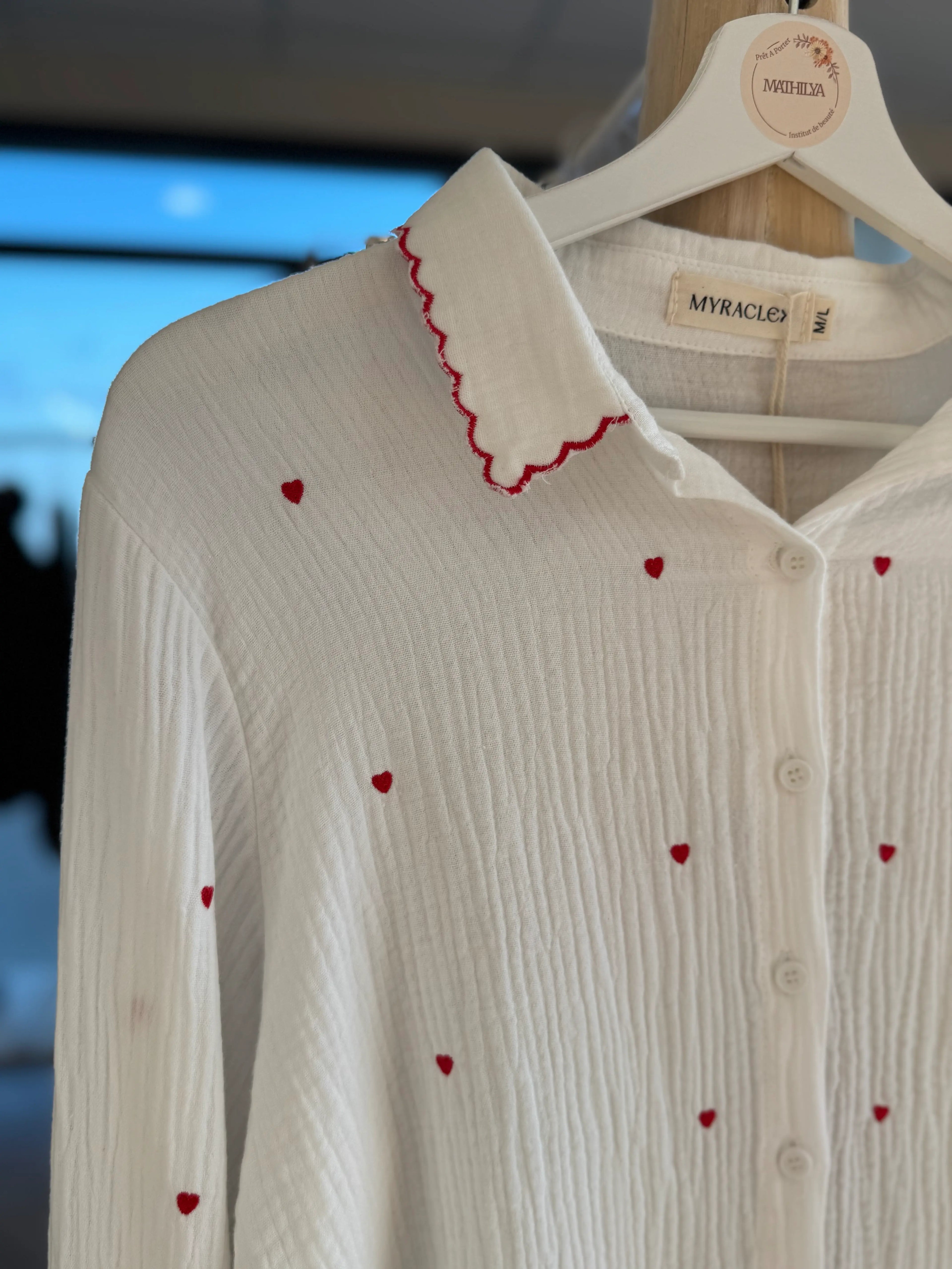 Chemise Coeurs Rouges