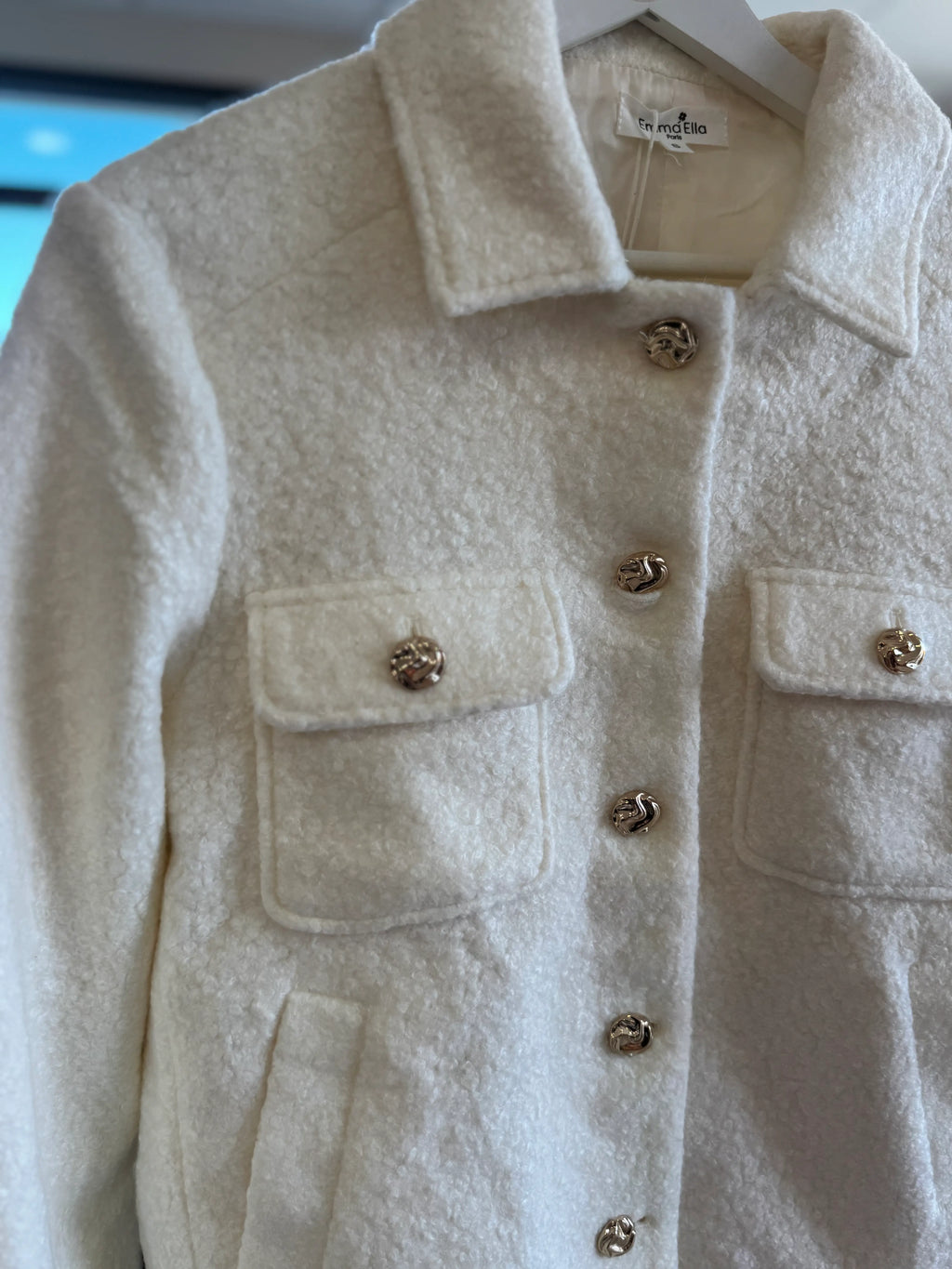 Veste effet bouclette écrue