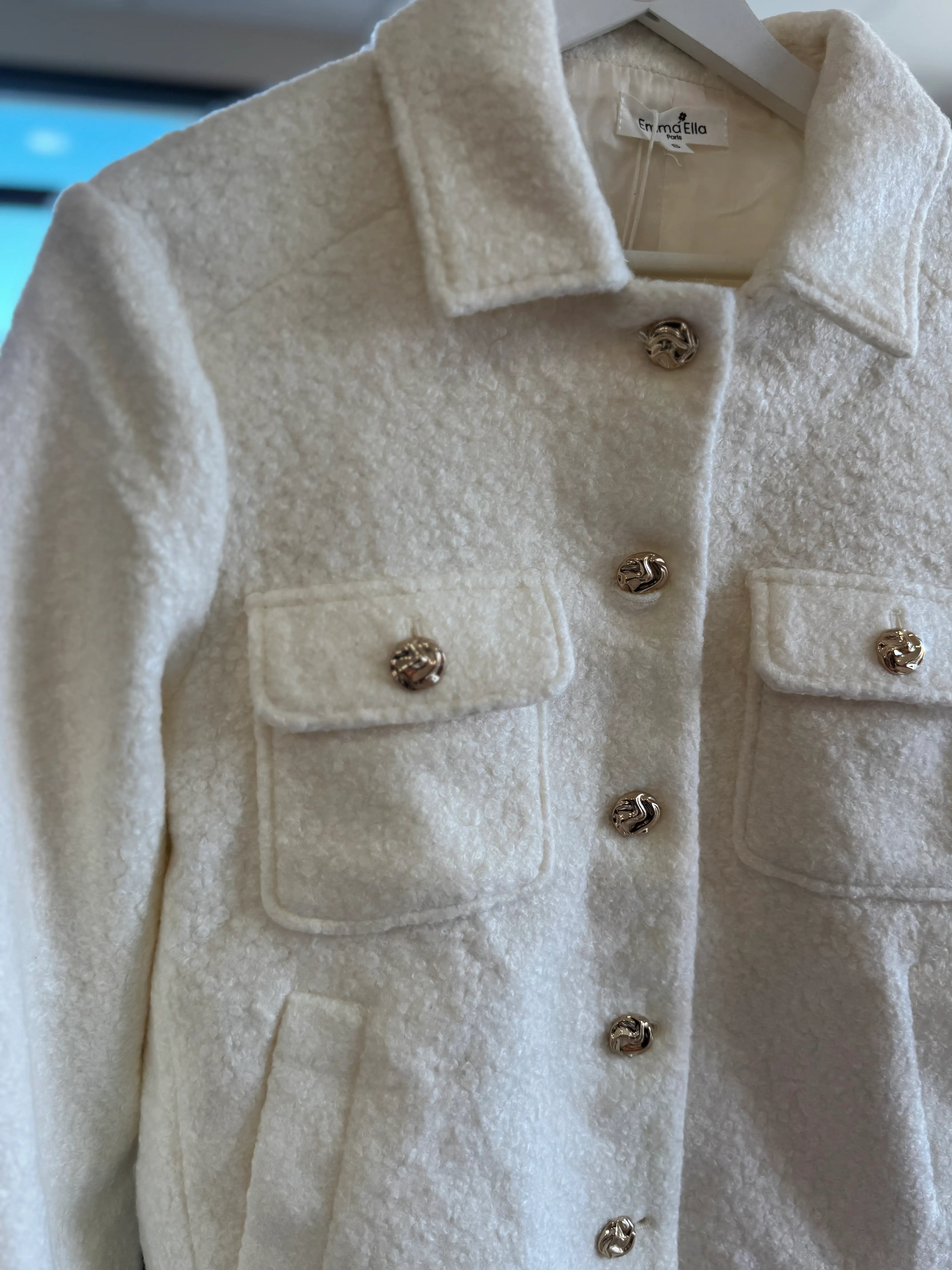 Veste effet bouclette écrue