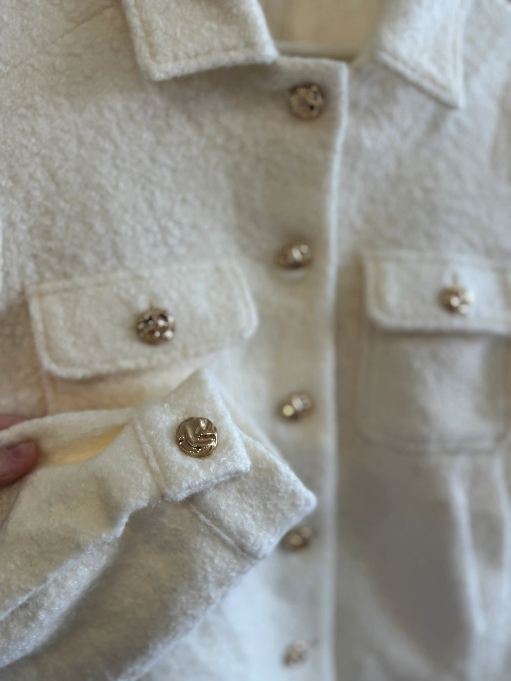 Veste effet bouclette écrue