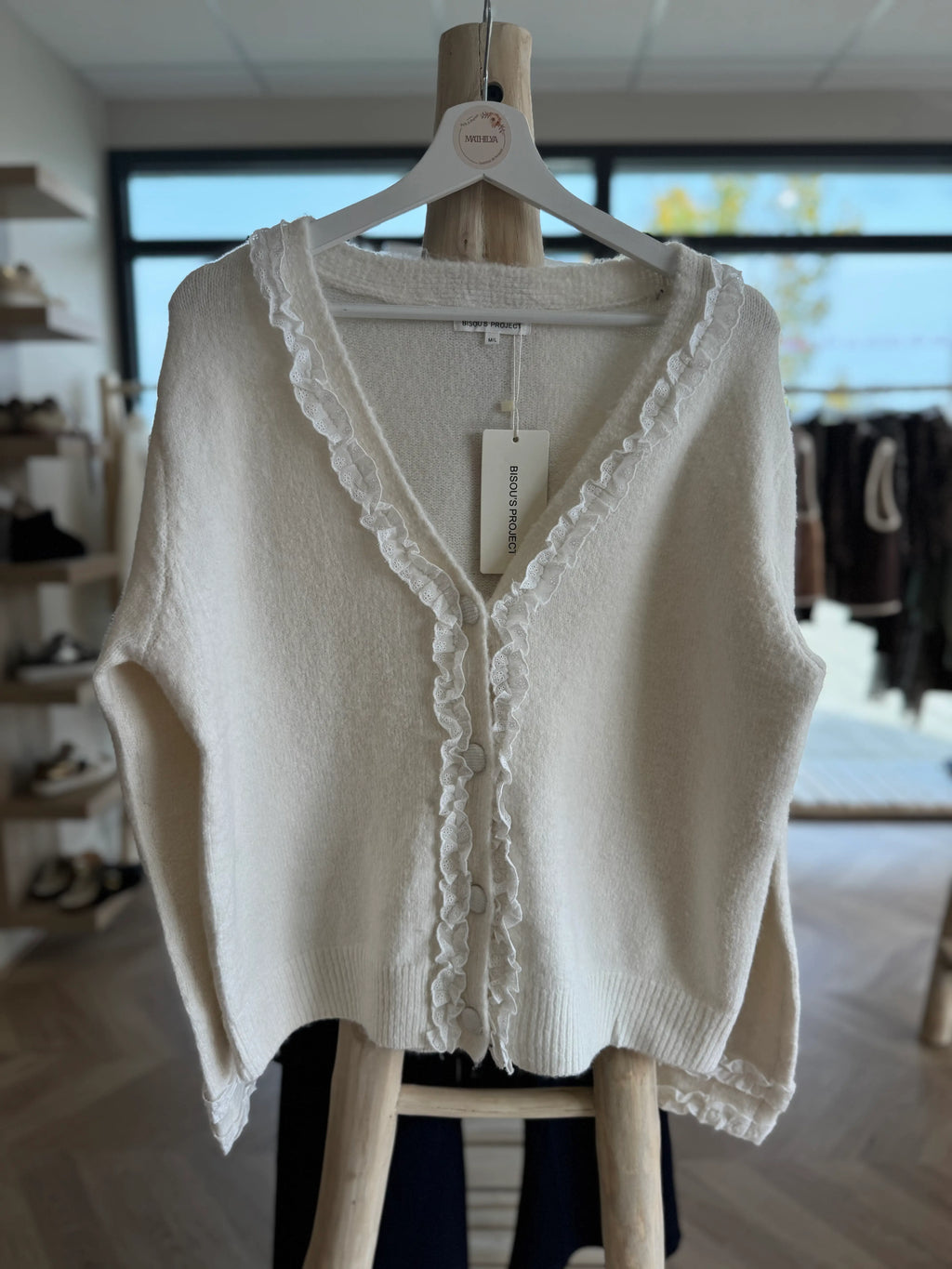 Gilet dentelle col V