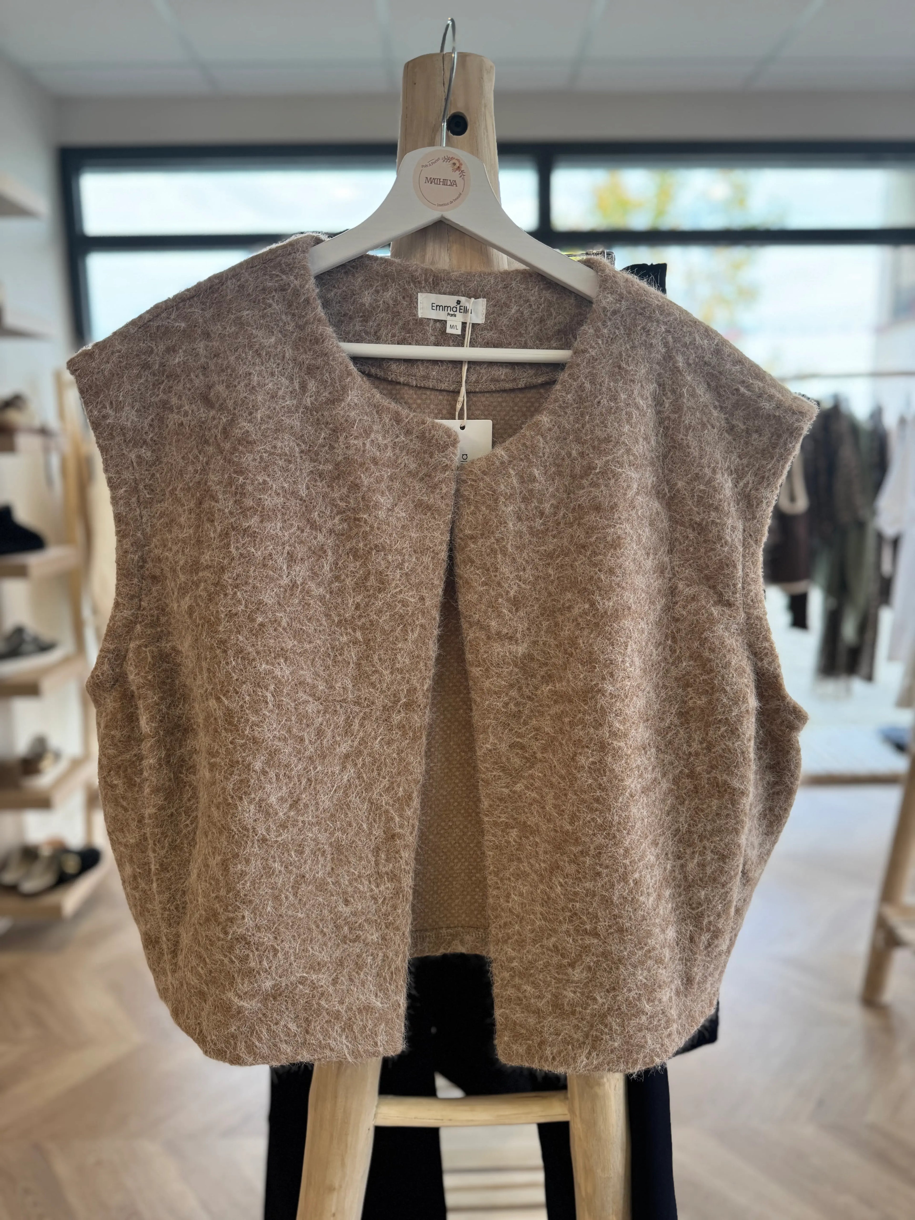 Veste sans manches marron clair