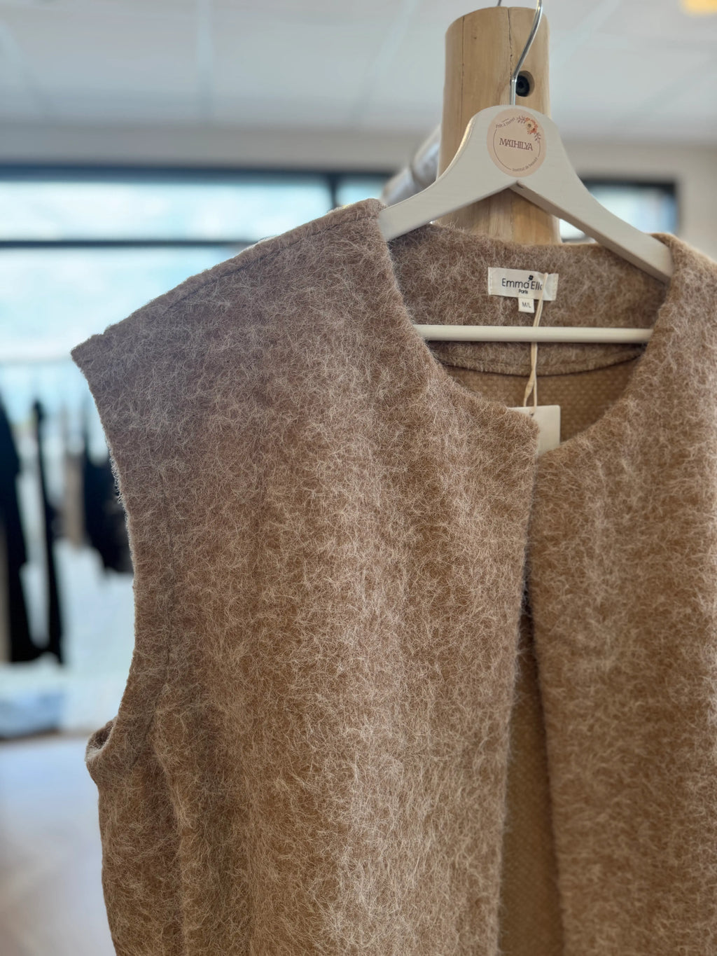 Veste sans manches marron clair