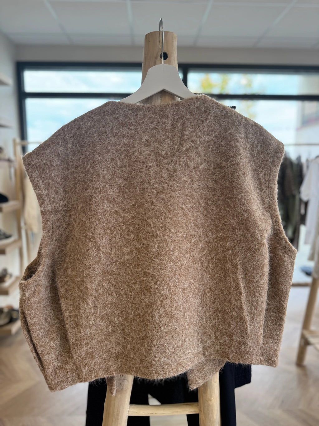 Veste sans manches marron clair