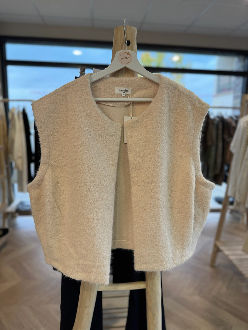 Veste sans manches beige