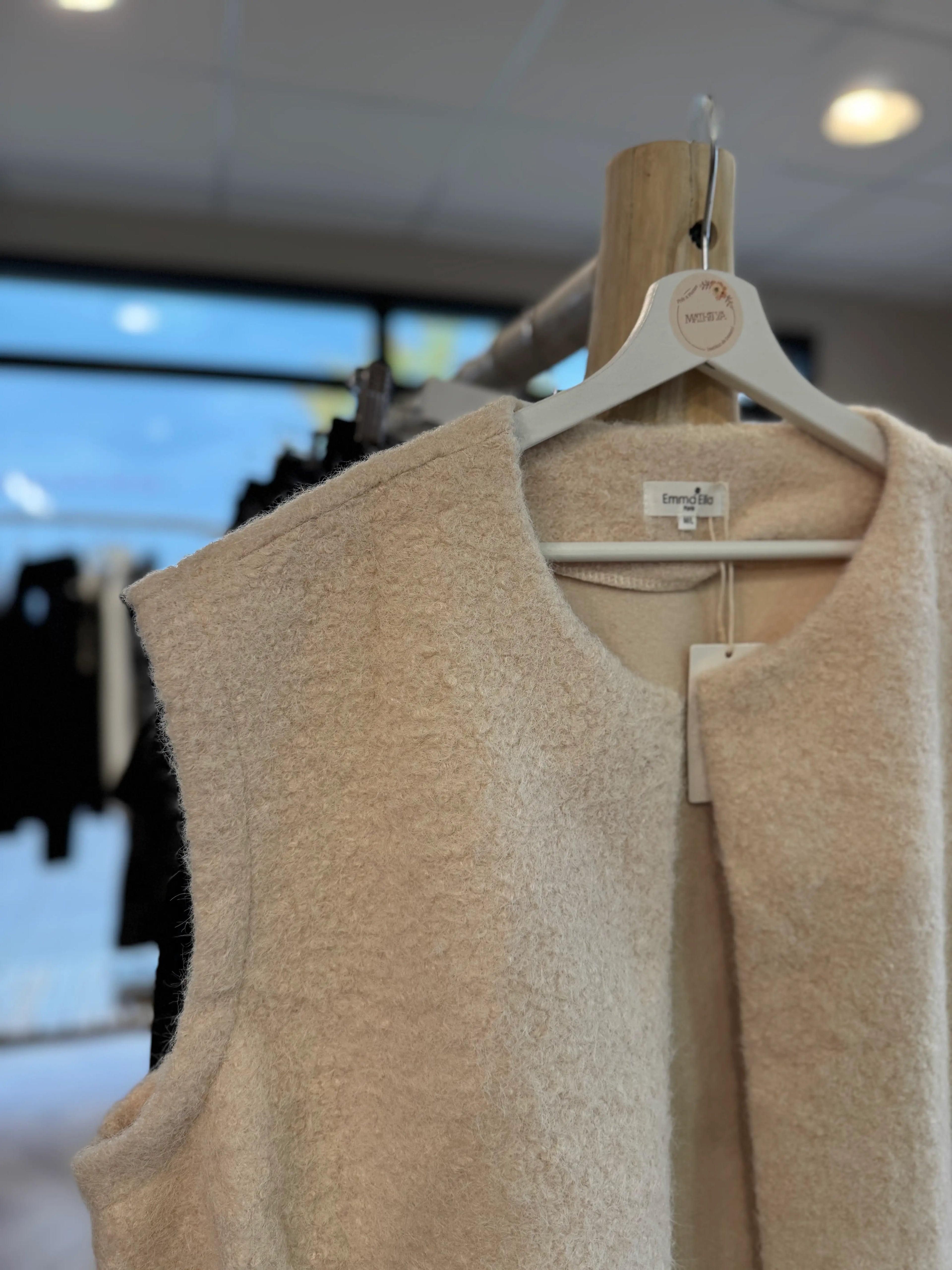 Veste sans manches beige