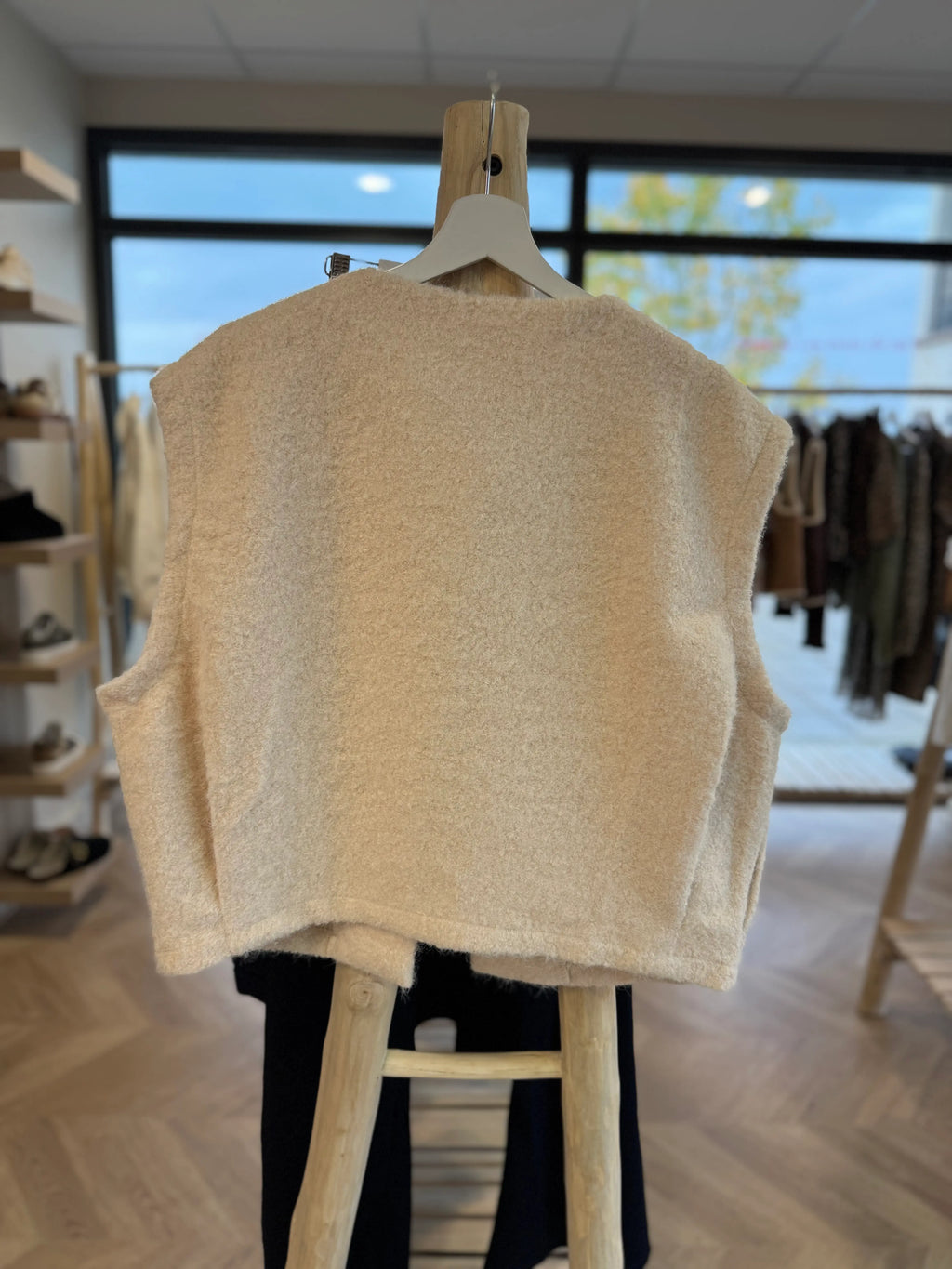 Veste sans manches beige