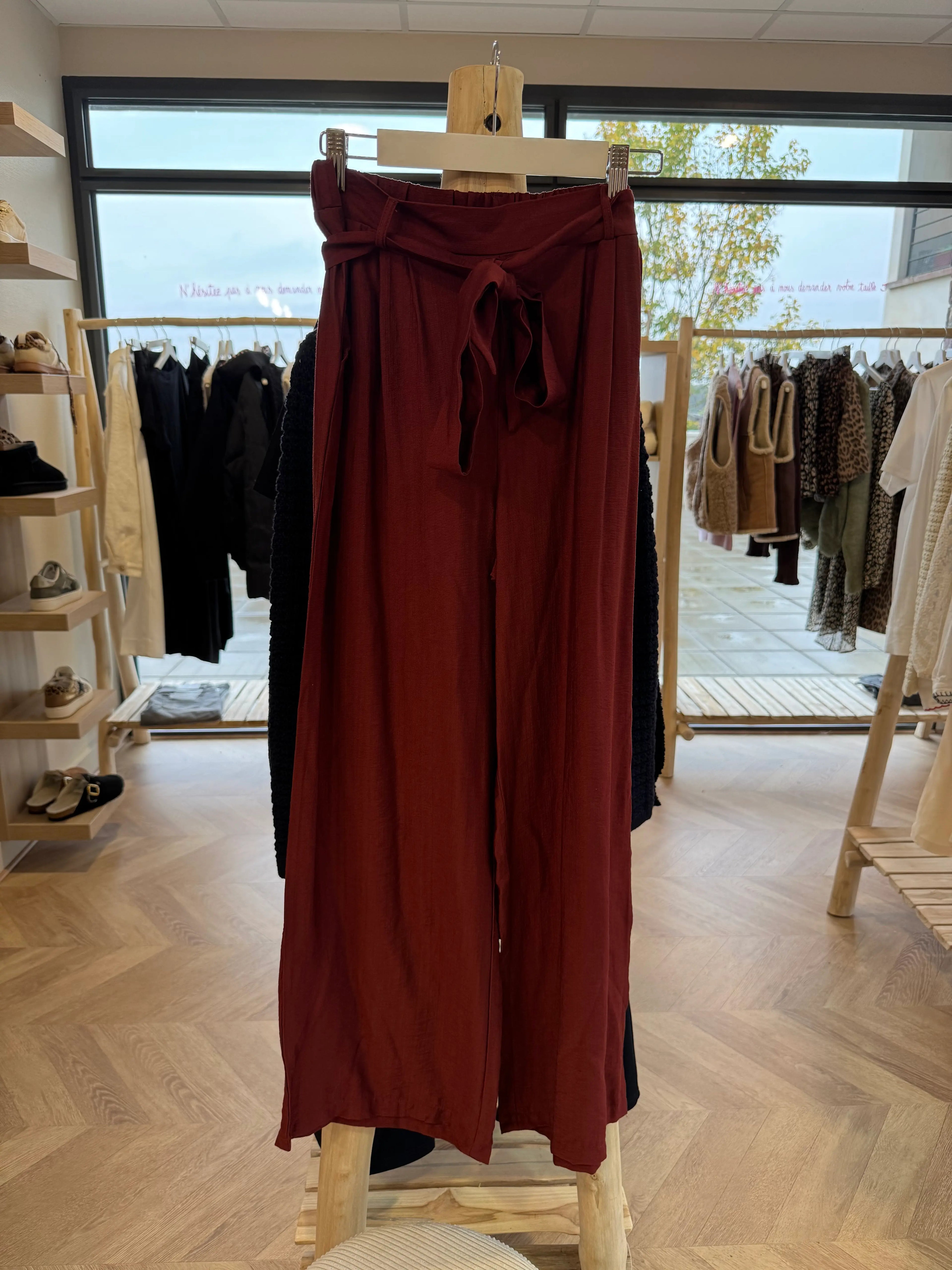 Pantalon fluide terracotta foncé