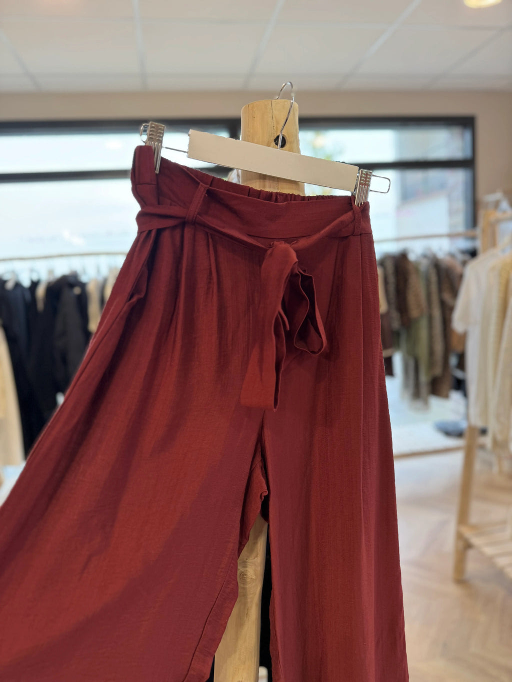 Pantalon fluide terracotta foncé