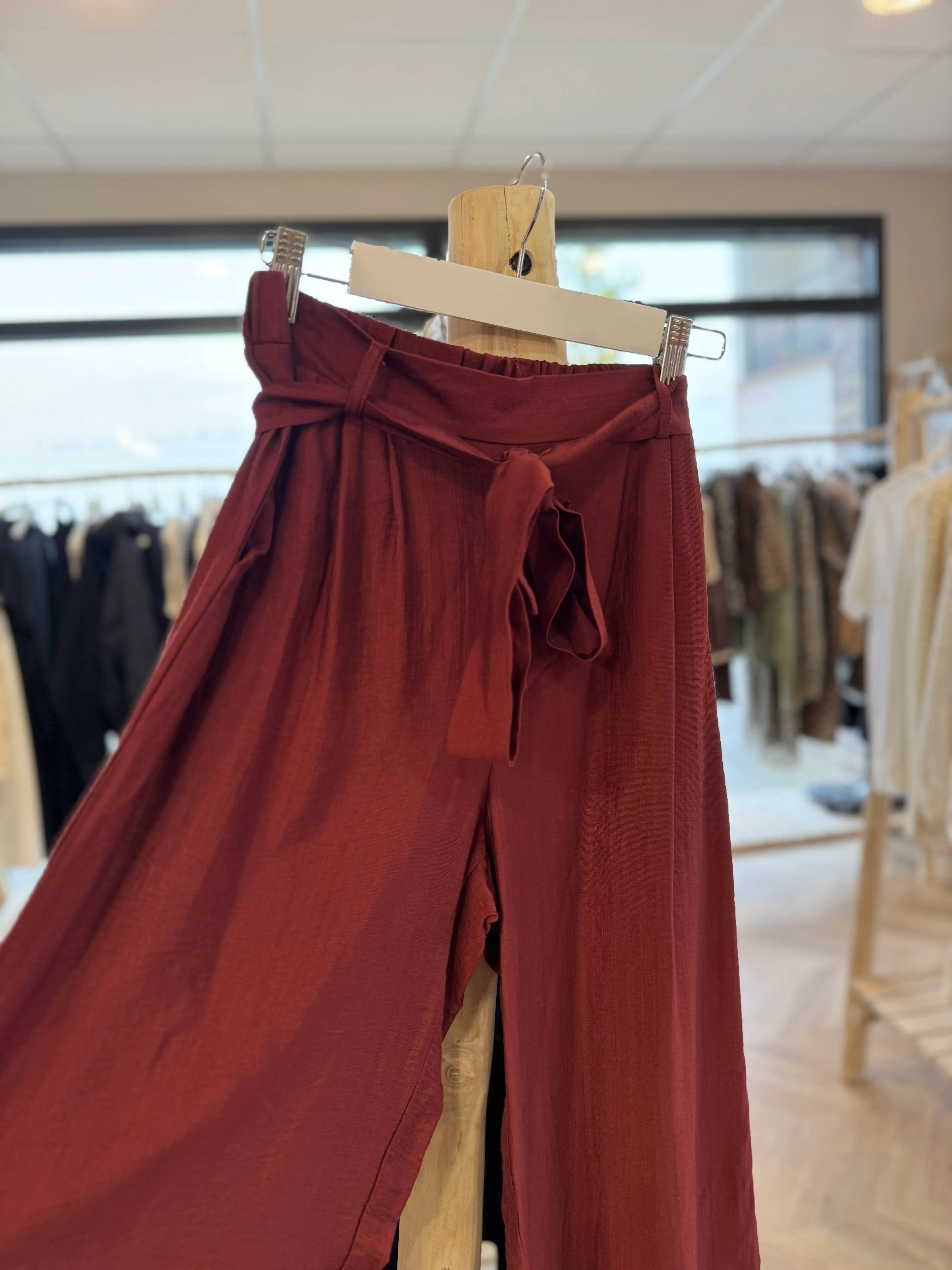 Pantalon fluide terracotta foncé