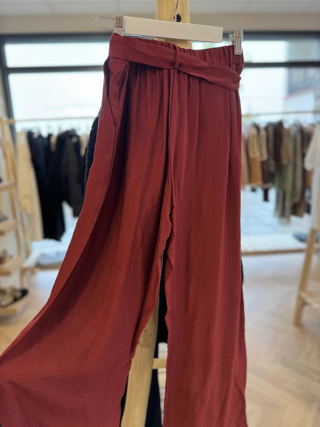 Pantalon fluide terracotta foncé